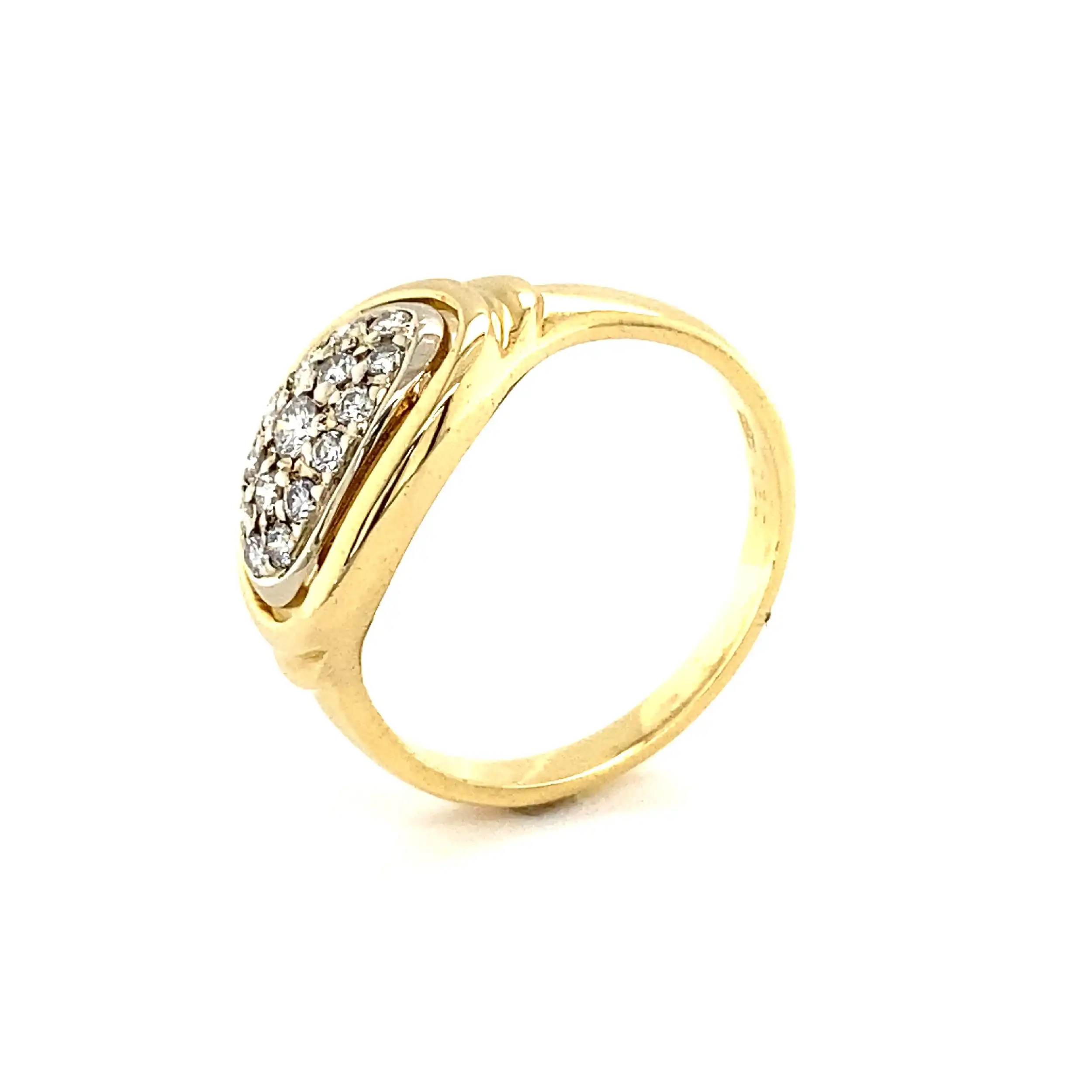 Ring Gelbgold mit Brillanten, graviert mit 0,30ct.