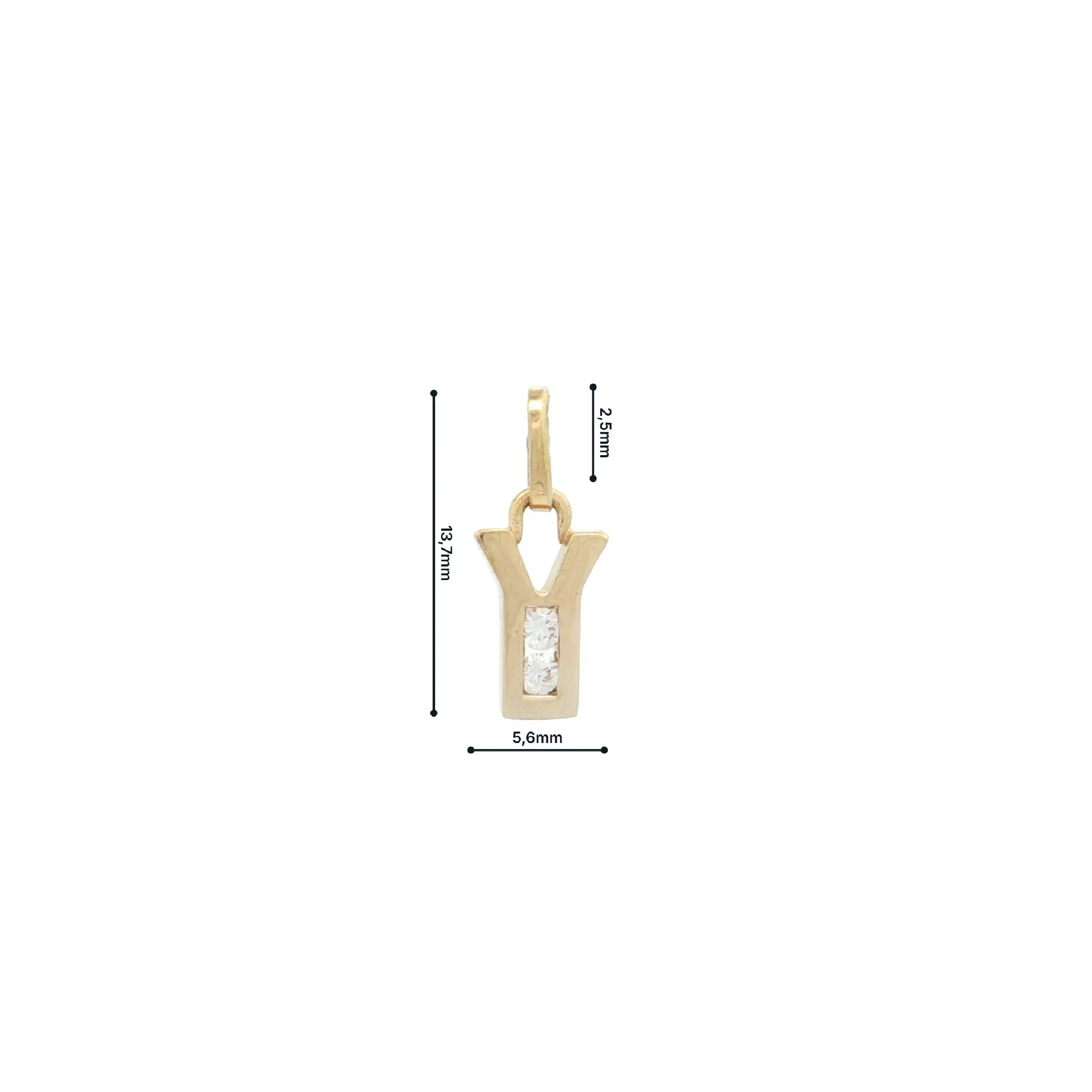 Anhänger Gelbgold "Y" mit Zirkonia