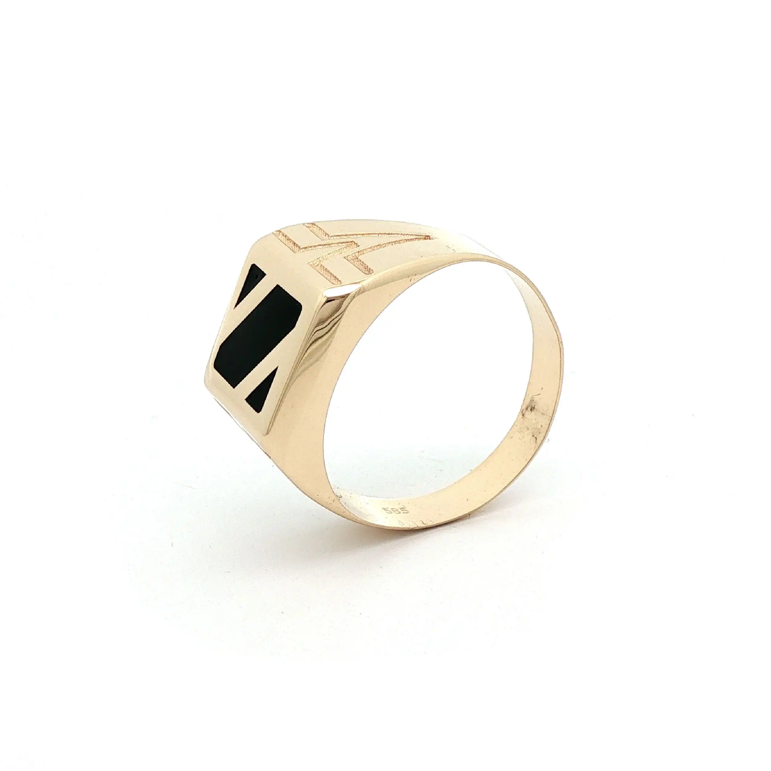 Ring Gelbgold mit schwarzem Element