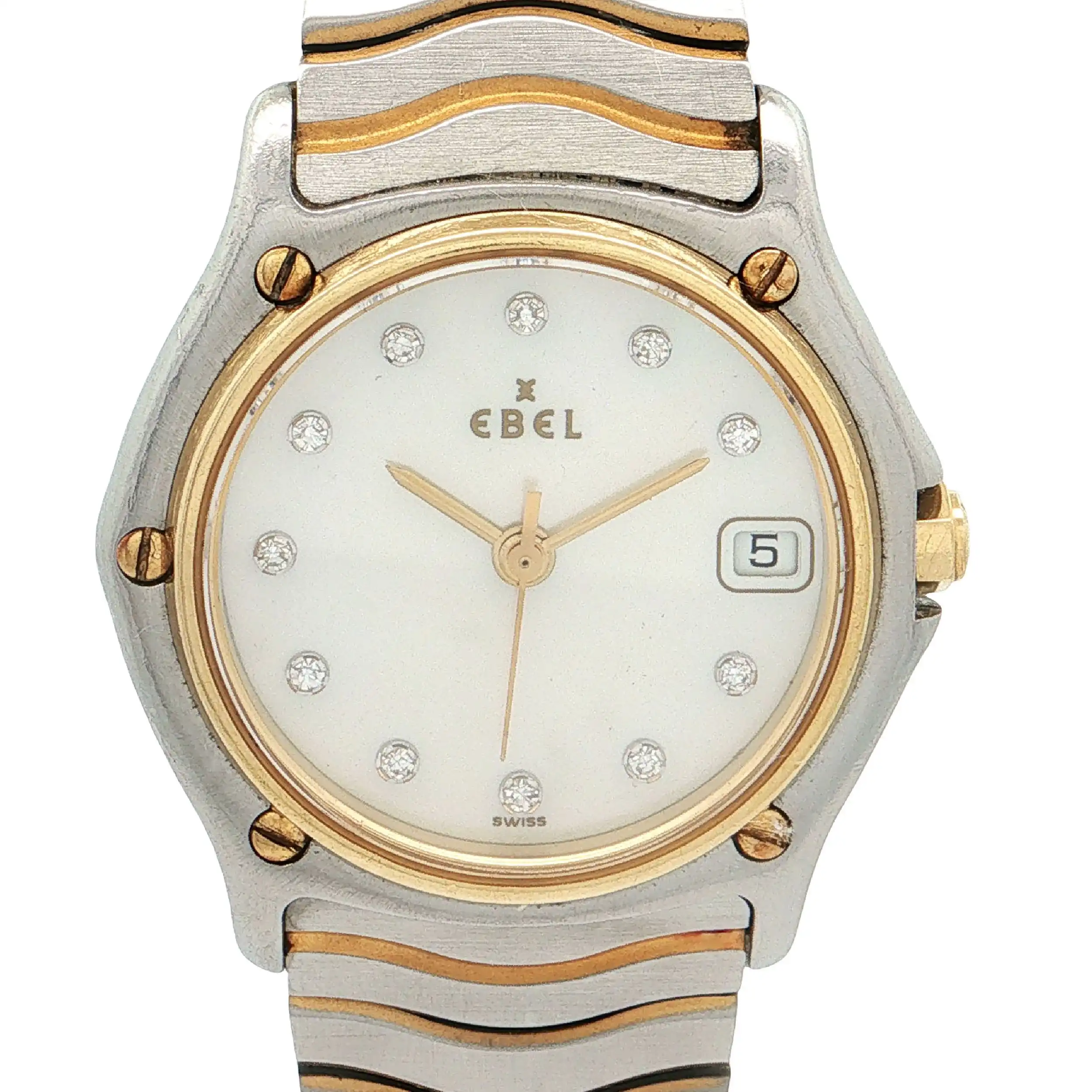 Damenuhr Ebel Sportwave 26mm mit Diamant Indizes Ref.183908