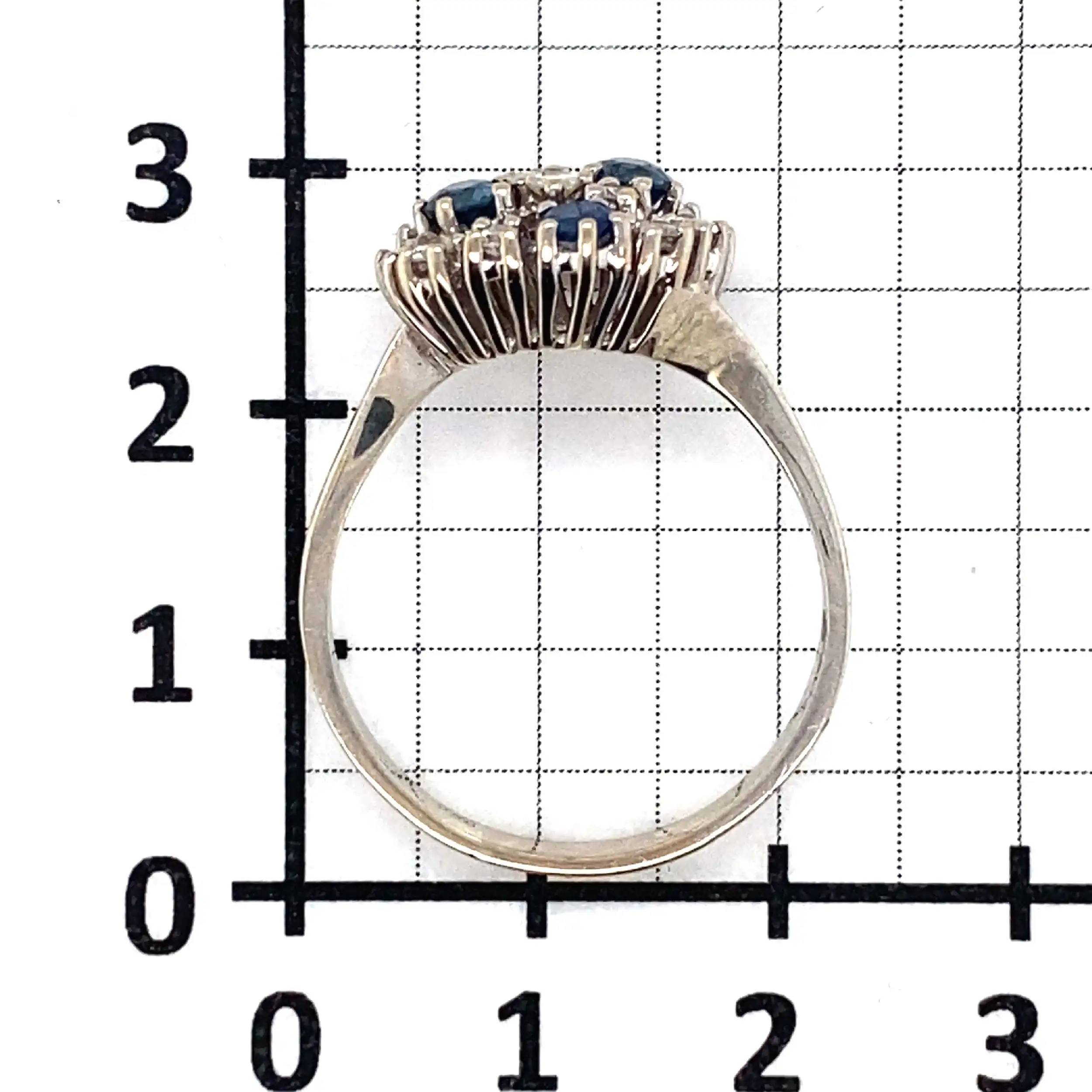 Ring Weißgold mit Brillanten und Saphiren