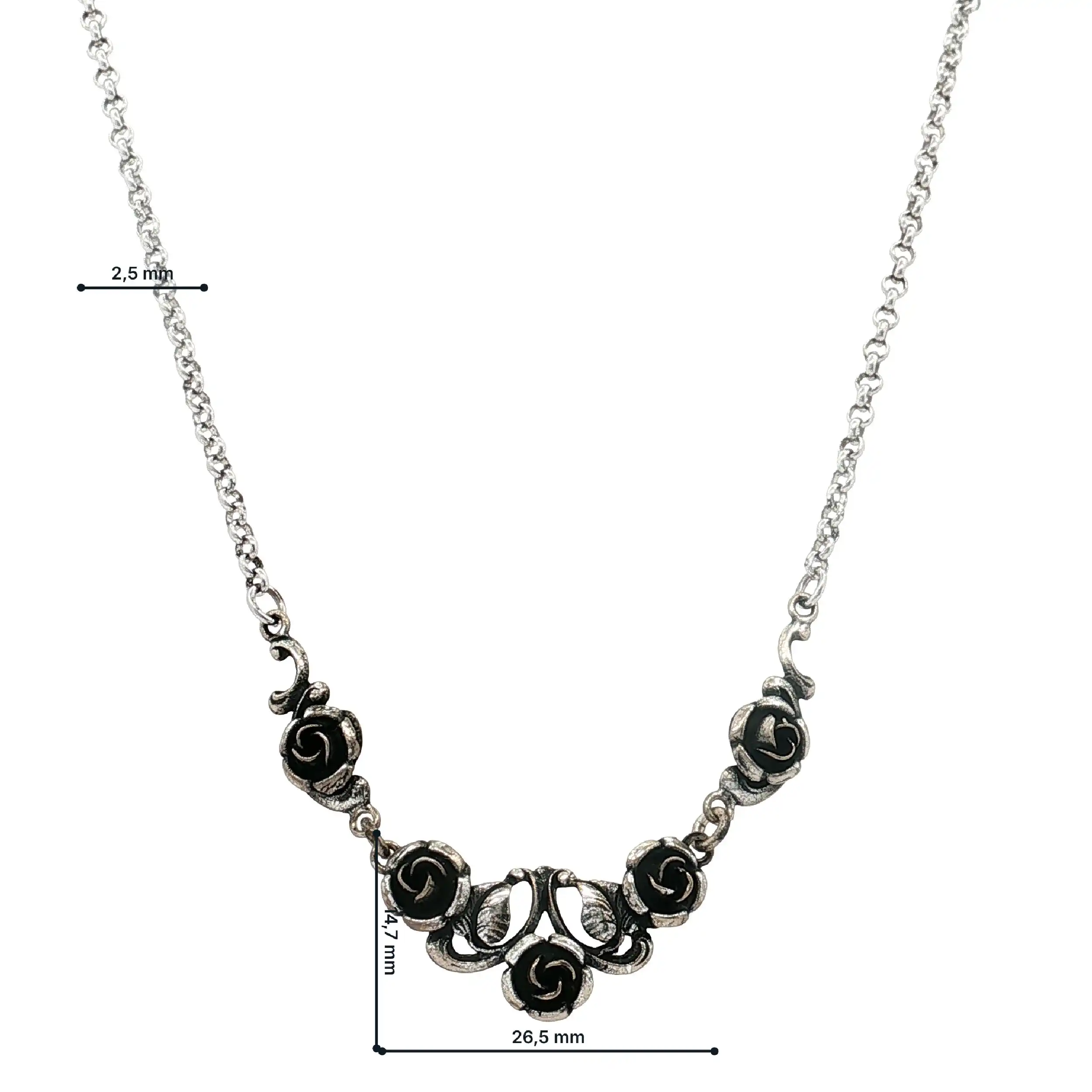 Collier Silber mit Rosen Collier Silber mit Rosen