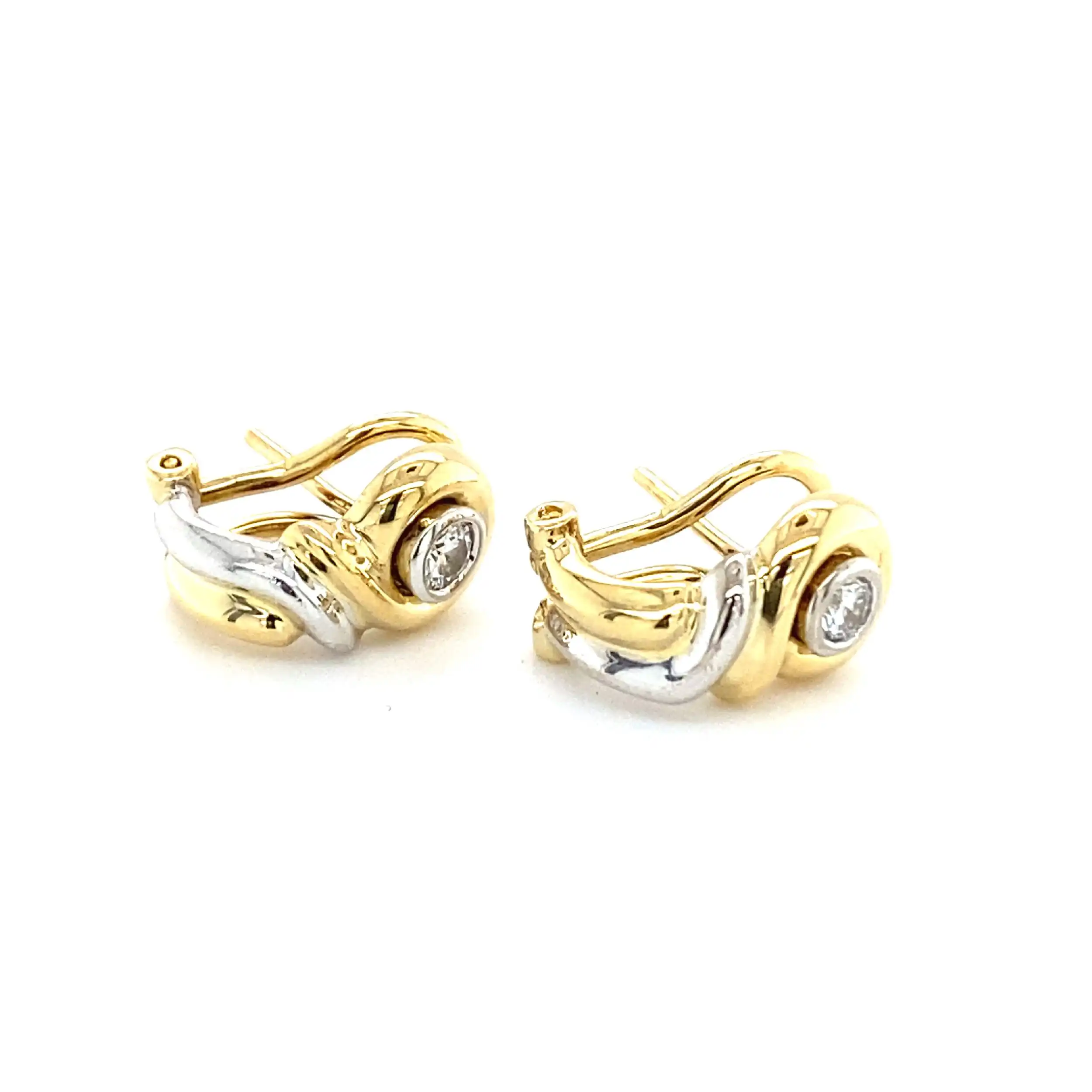 Ohrstecker / Clips Bicolor mit Brillanten Ohrstecker / Clips Bicolor mit Brillanten