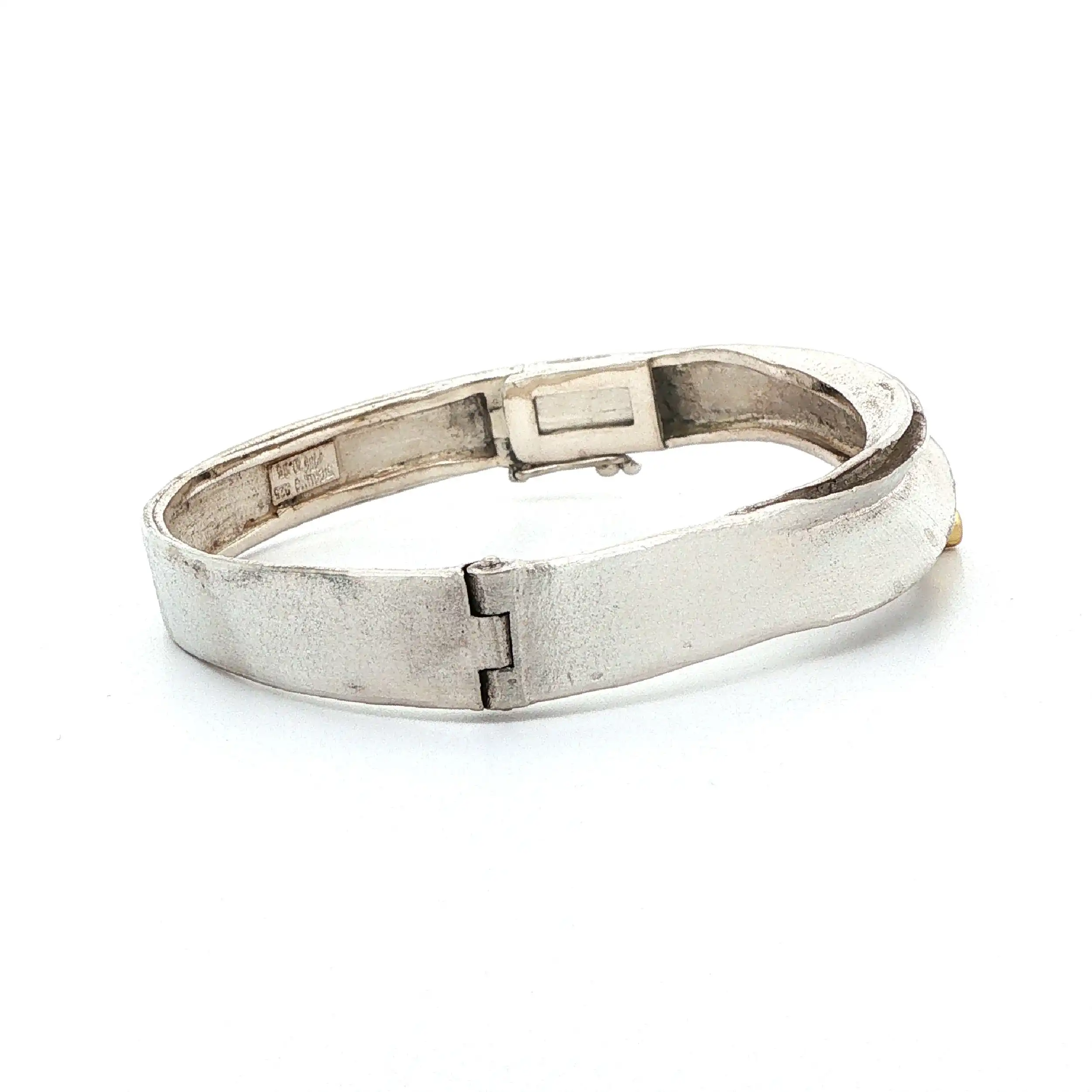 Armreif Silber mit Goldelement & Brillant