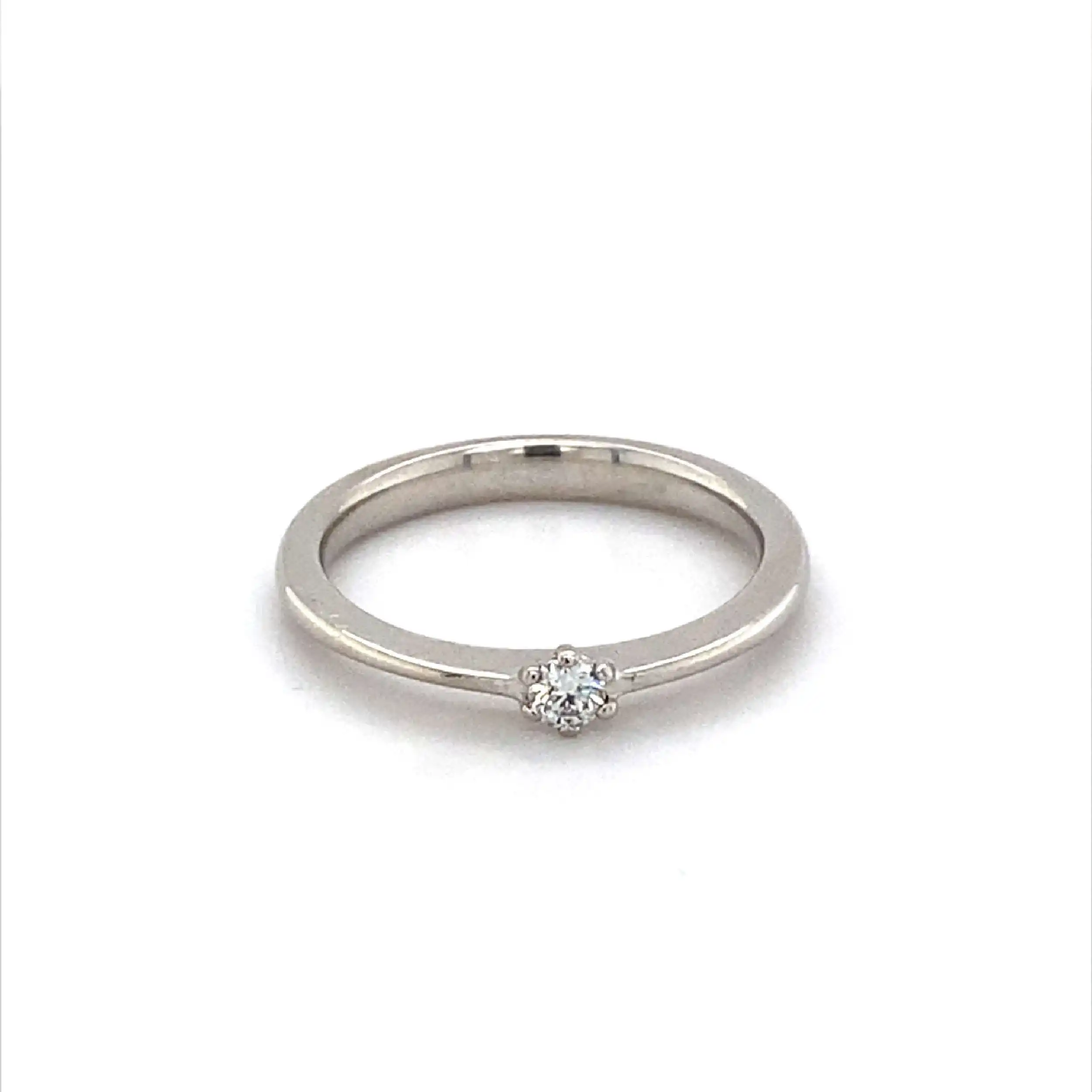 Ring Weißgold mit Brillant, graviert mit 0,1ct Ring Weißgold mit Brillant, graviert mit 0,1ct