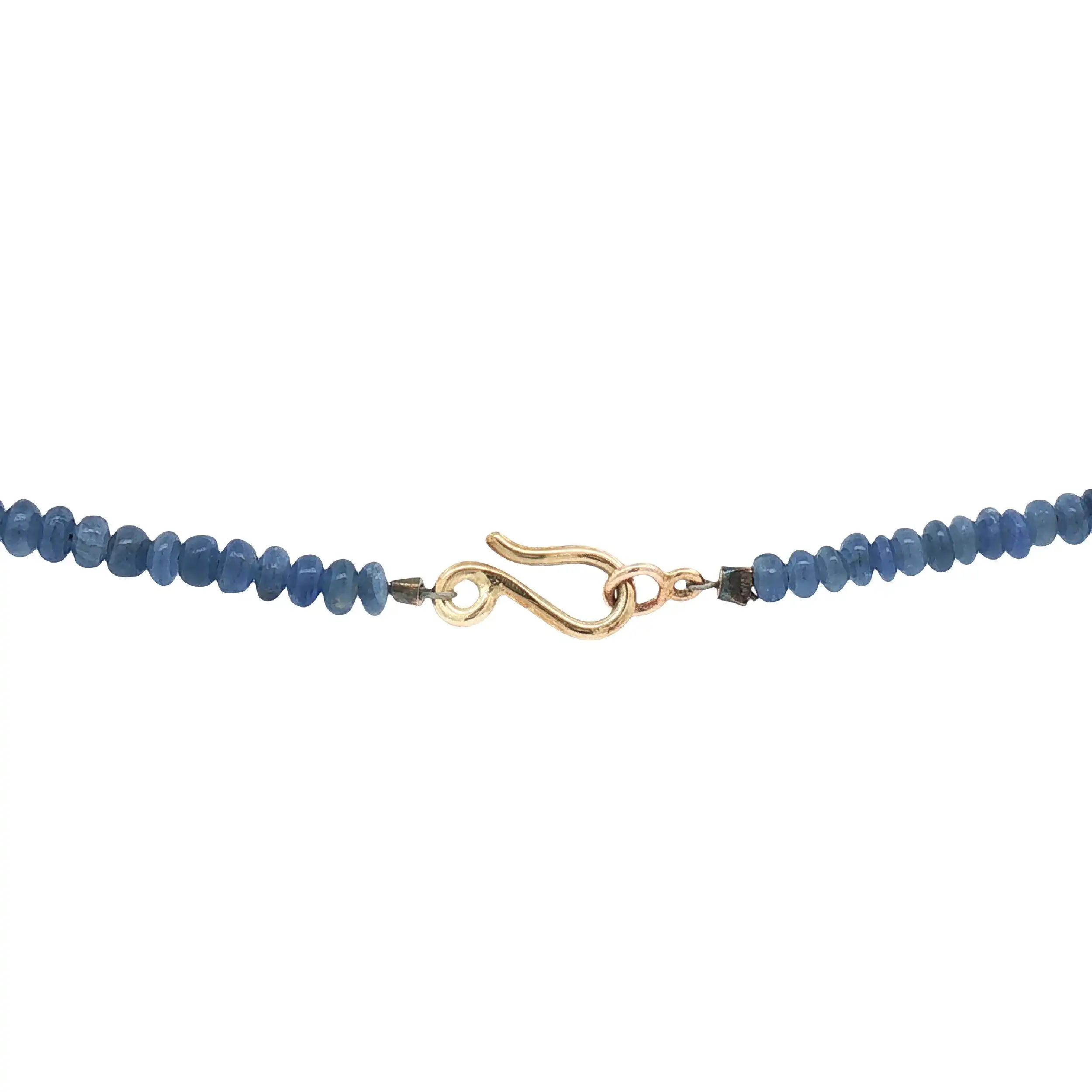Kette mit Gold, blauen Saphiren und Perle
