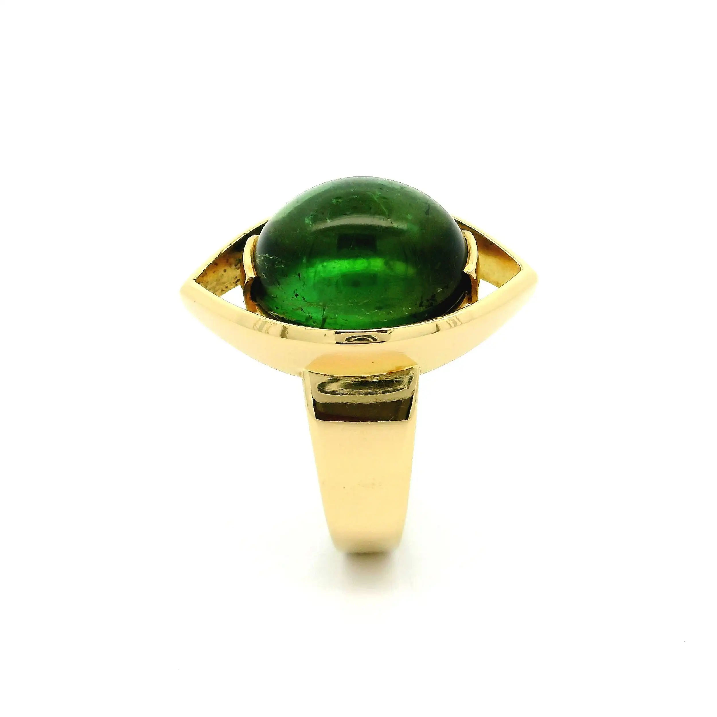 Ring Gelbgold mit Peridot Cabochon Ring Gelbgold mit Peridot Cabochon
