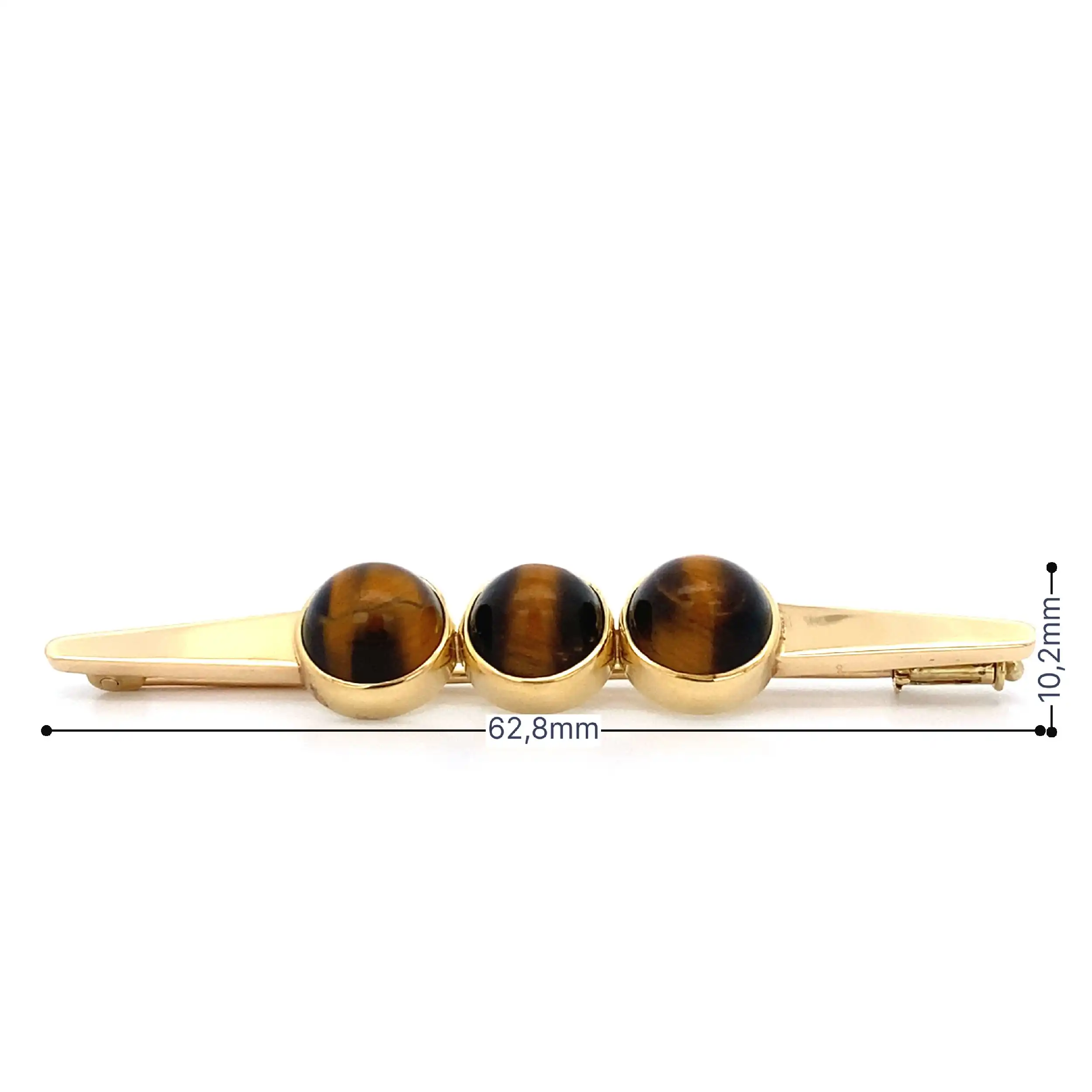 Brosche Gelbgold mit Tigerauge