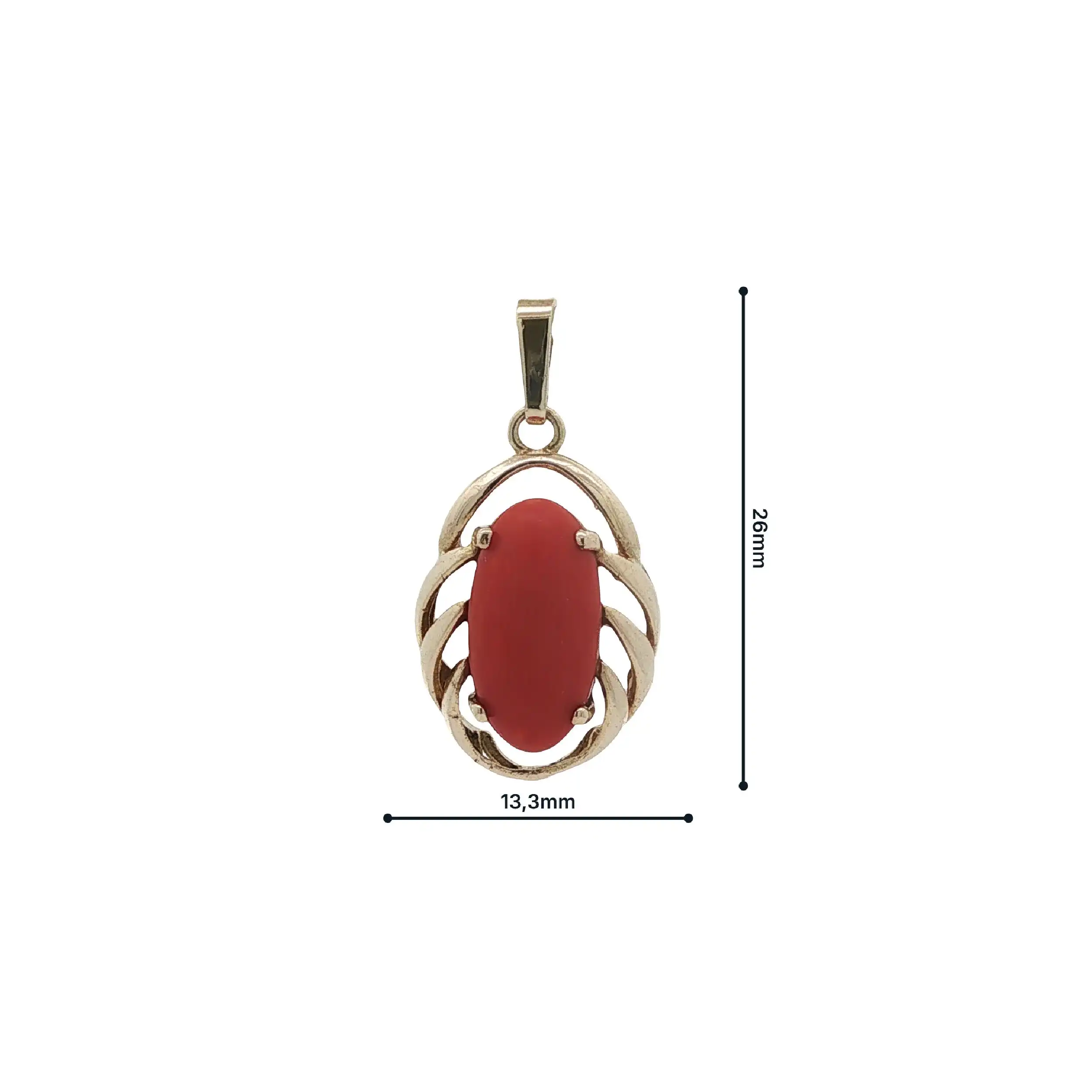 Anhänger Gelbgold mit rotem Farbstein Anhänger Gelbgold mit rotem Farbstein