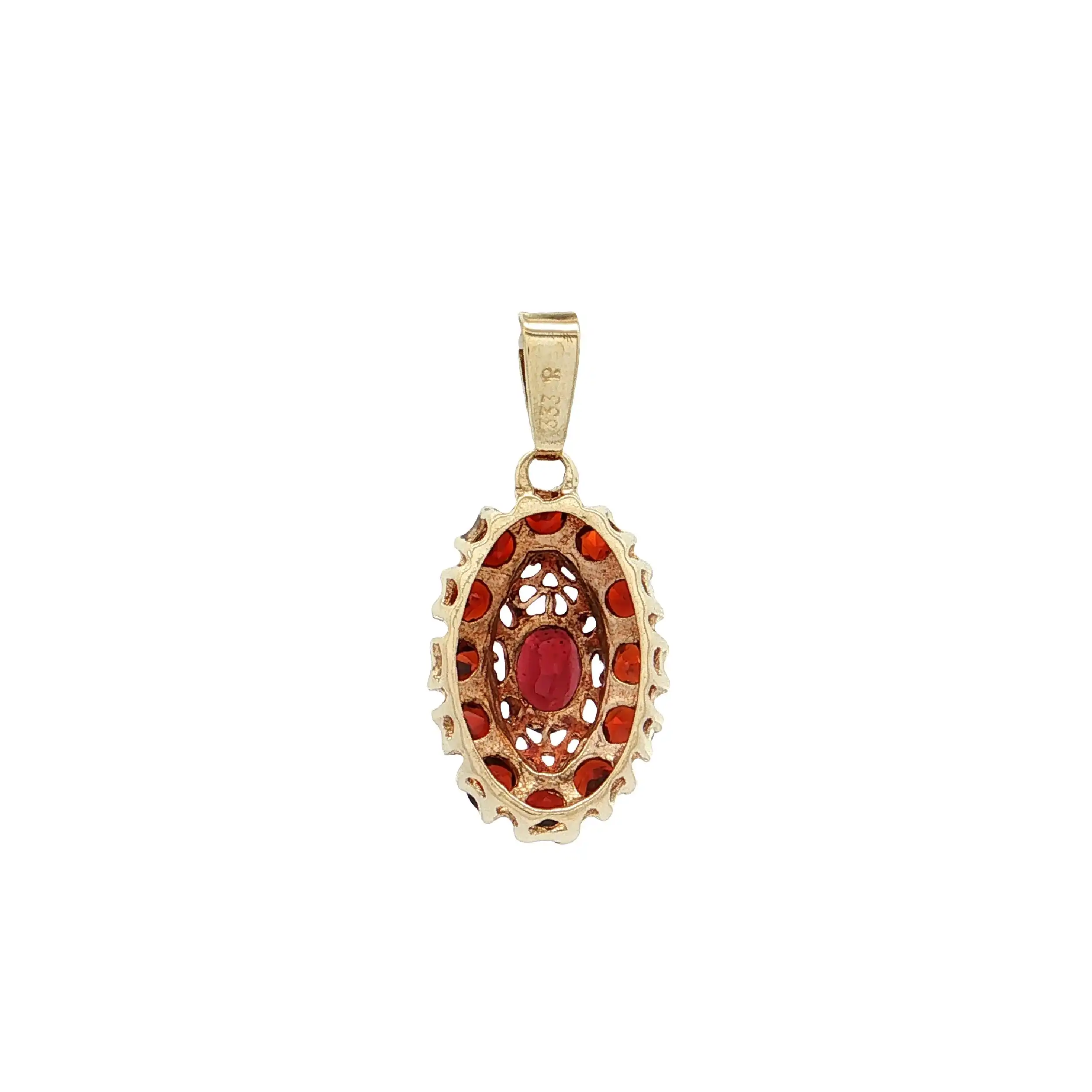 Anhänger Gelbgold mit Granat