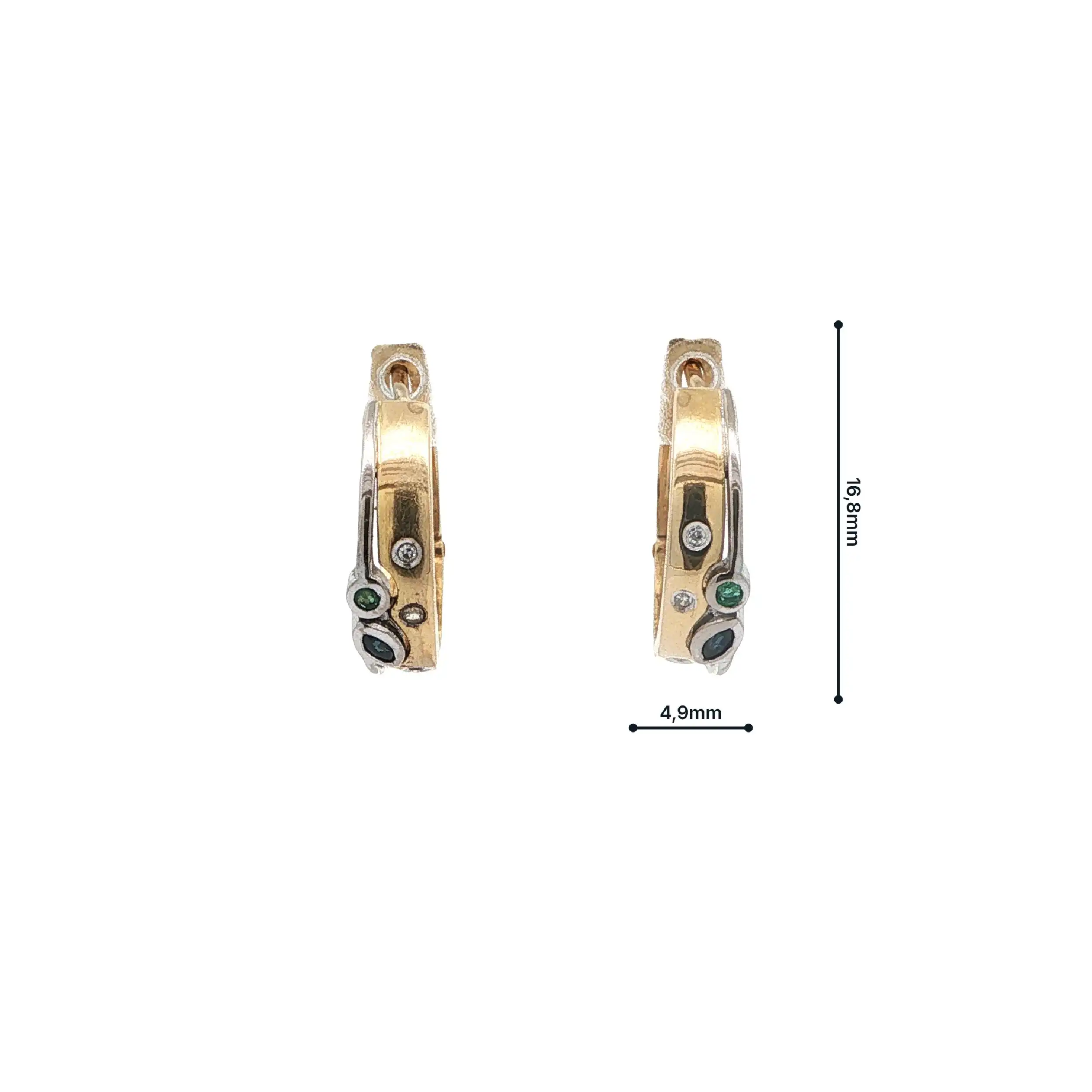 Creolen Bicolor mit Saphir, Smaragd & Diamanten Creolen Bicolor mit Saphir, Smaragd & Diamanten