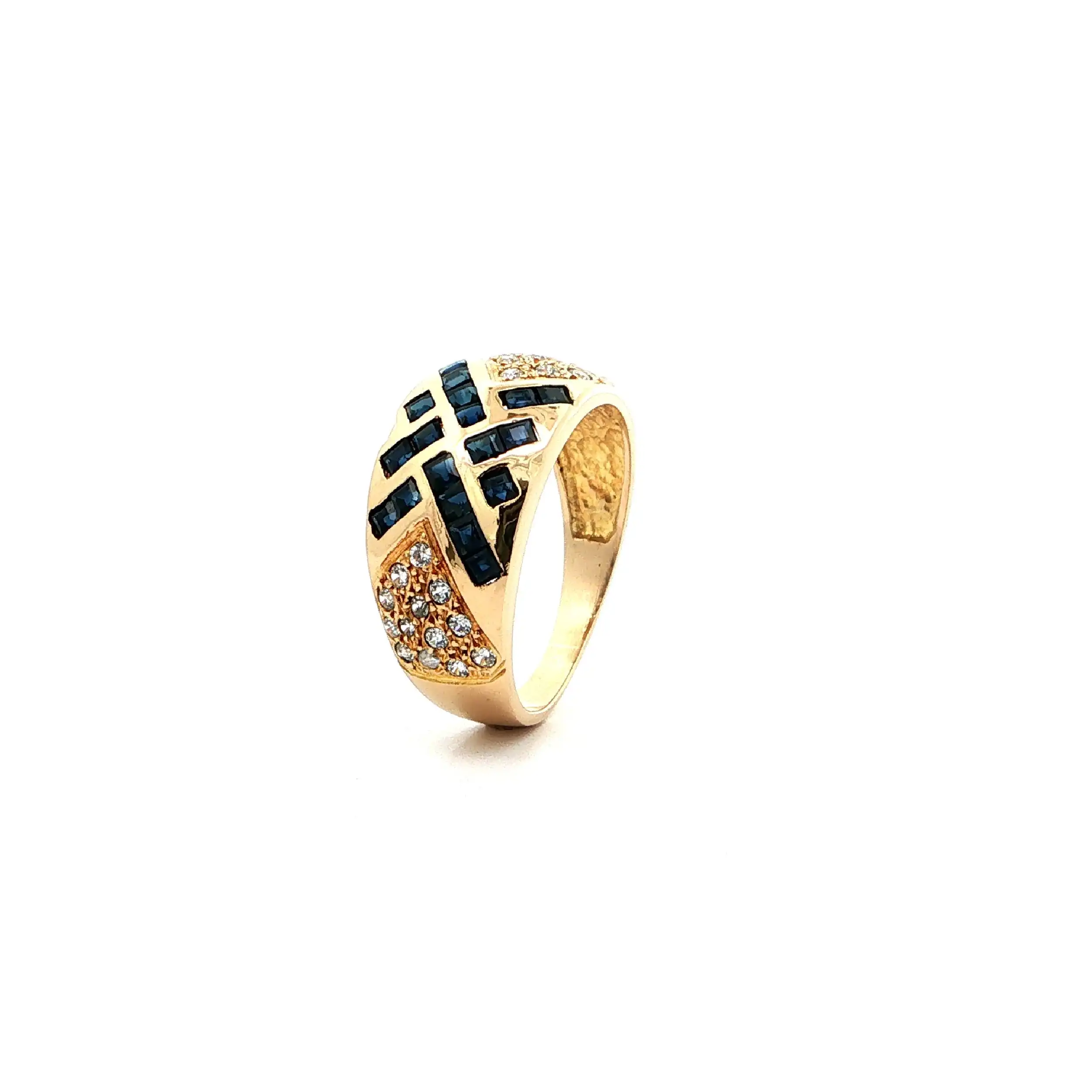 Ring Gelbgold mit blauen Farbsteinen & Zirkonia Ring Gelbgold mit blauen Farbsteinen & Zirkonia
