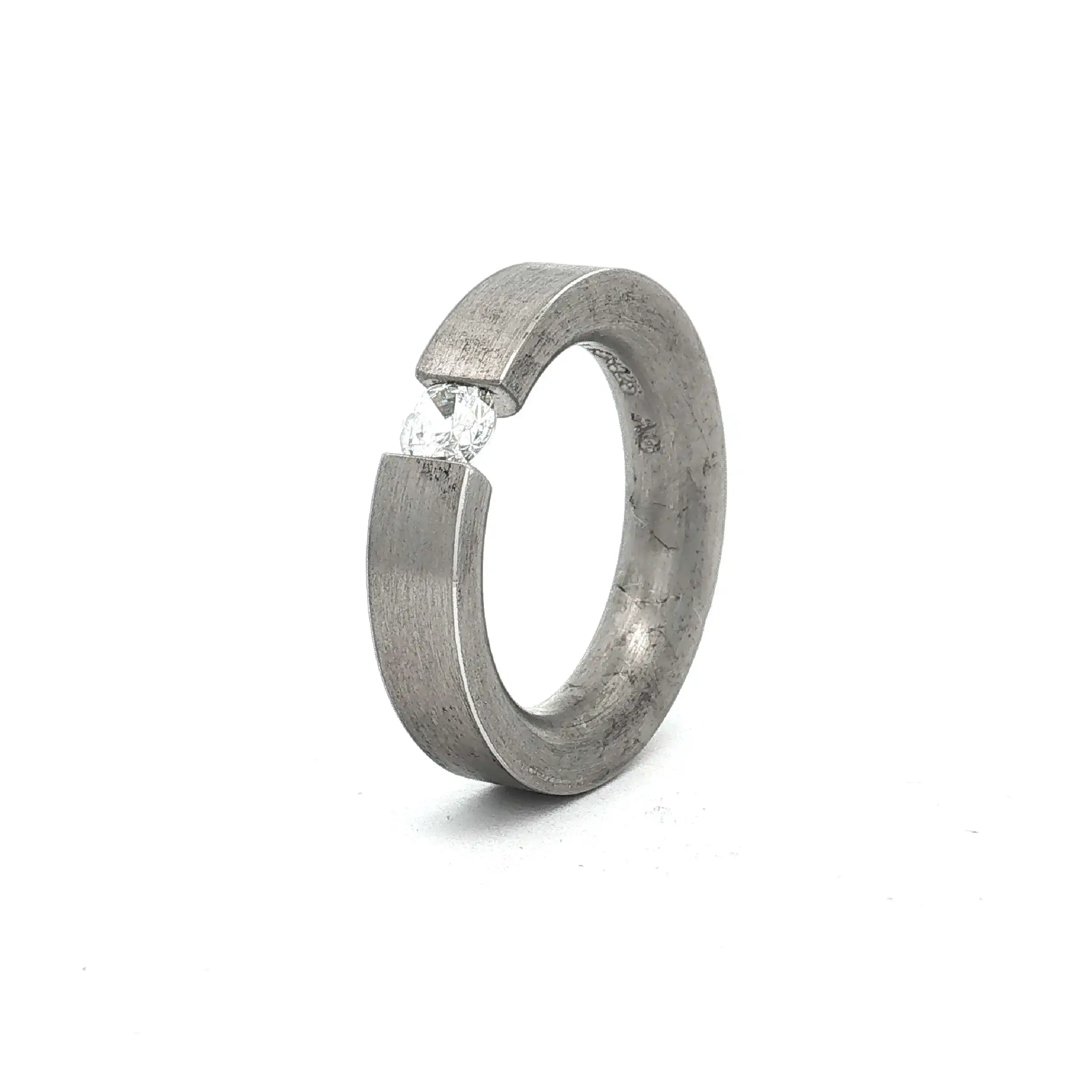 Spannring Silber Niessing "Musterring" mit Zirkonia Spannring Silber Niessing "Musterring" mit Zirkonia