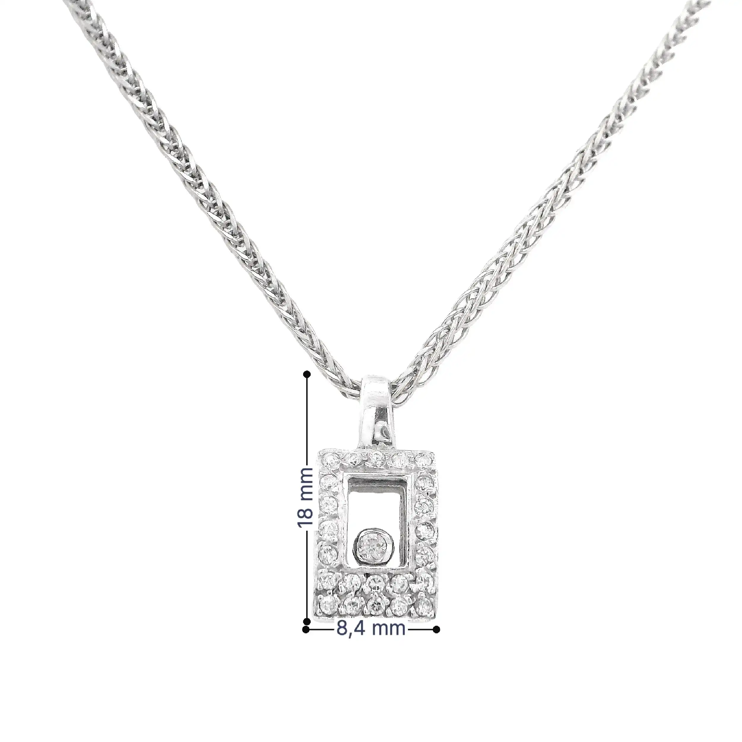 Kette Weißgold mit Anhänger mit Zirkonia Kette Weißgold mit Anhänger mit Zirkonia