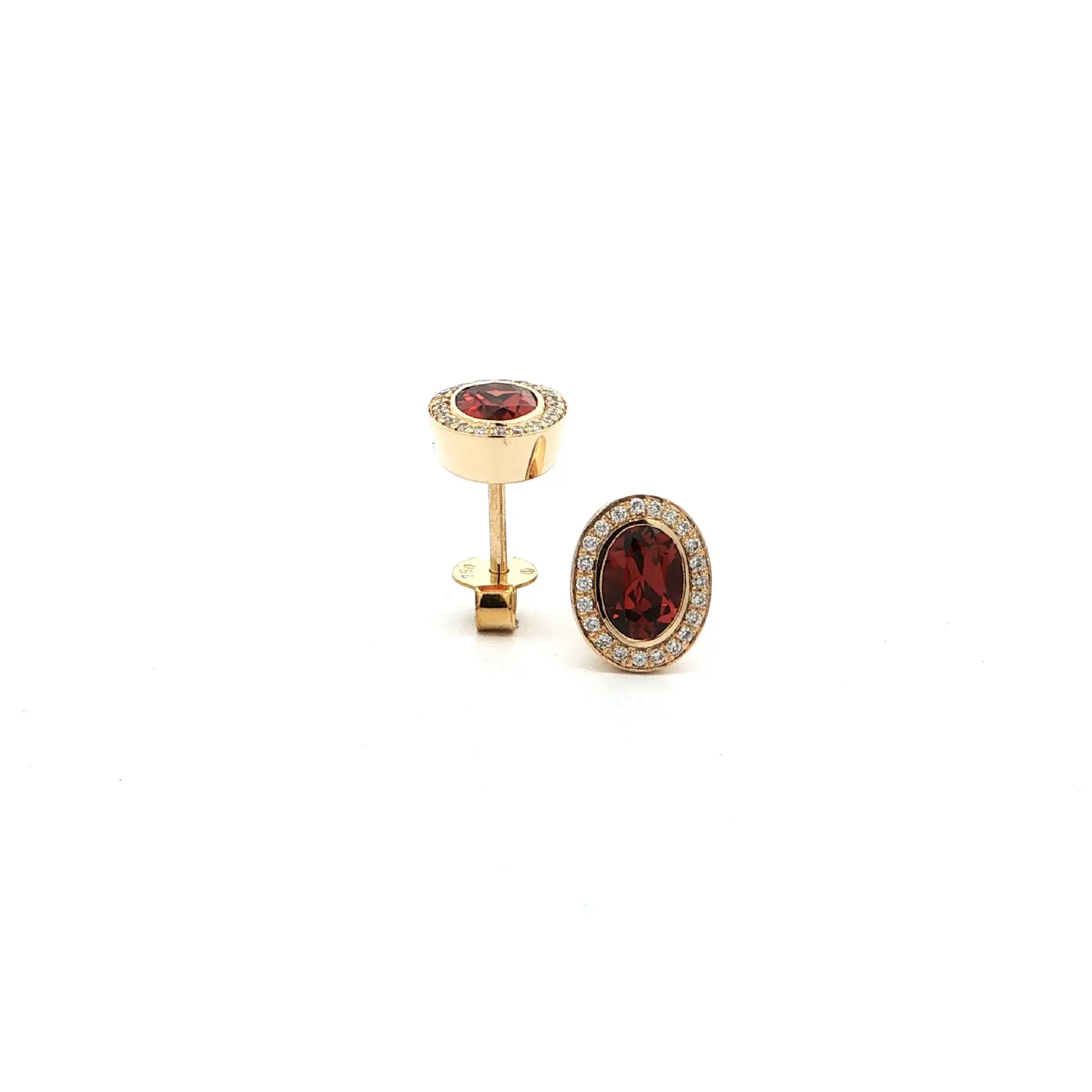 Ohrstecker Gelbgold mit Granat & Brillanten Ohrstecker Gelbgold mit Granat & Brillanten