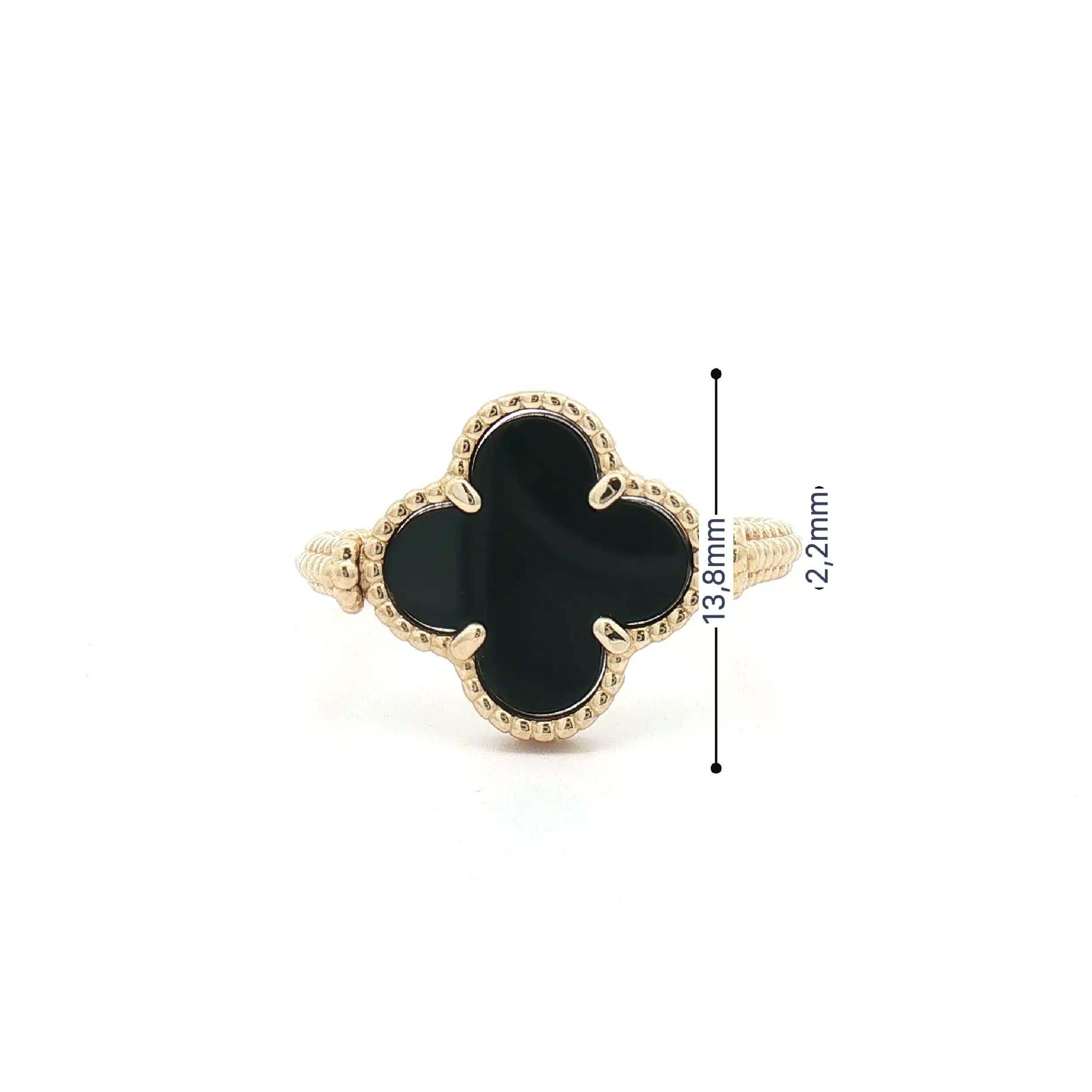 Ring Gelbgold Blume Wendemodell Onyx