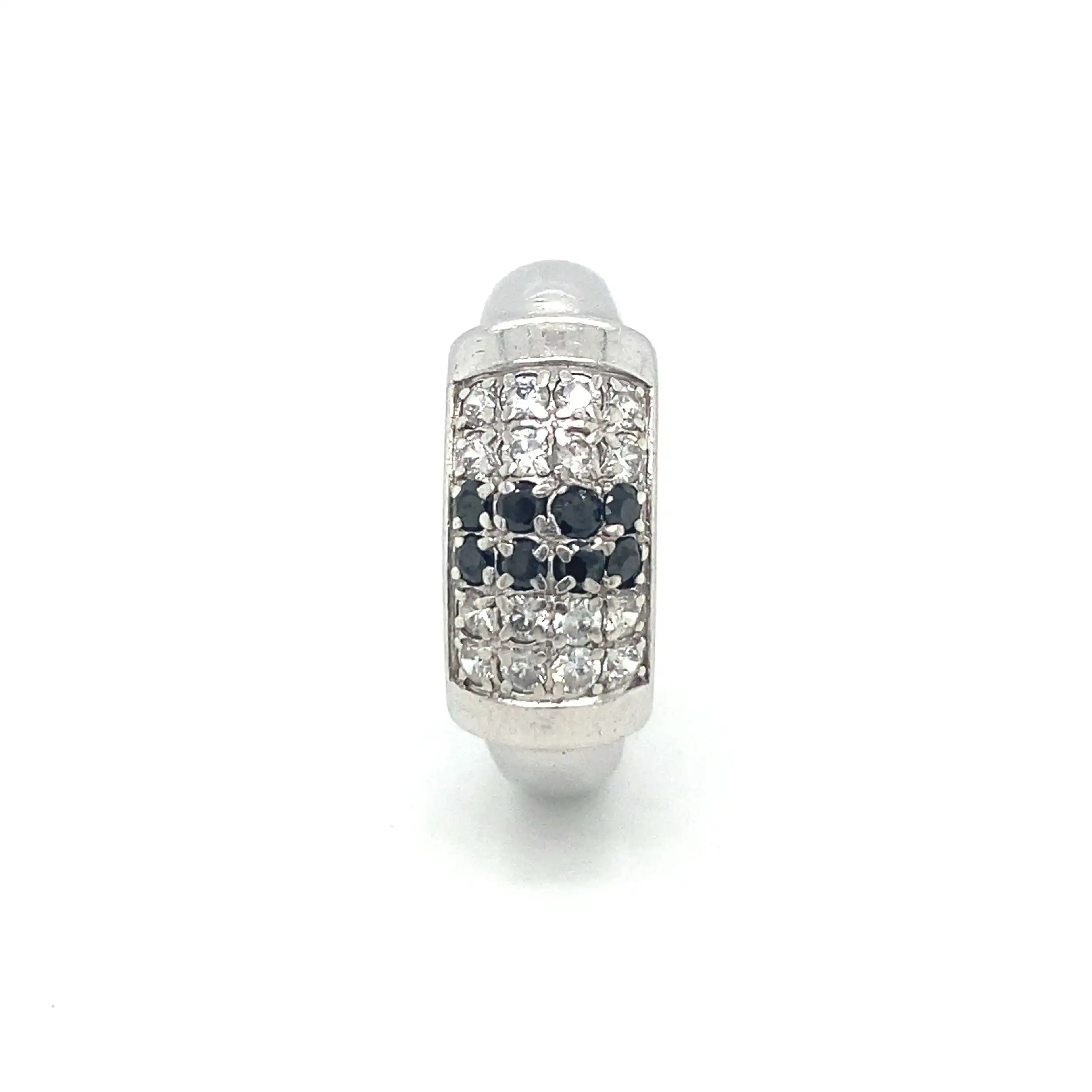 Ring Weißgold mit schwarzen und weißen Zirkonia