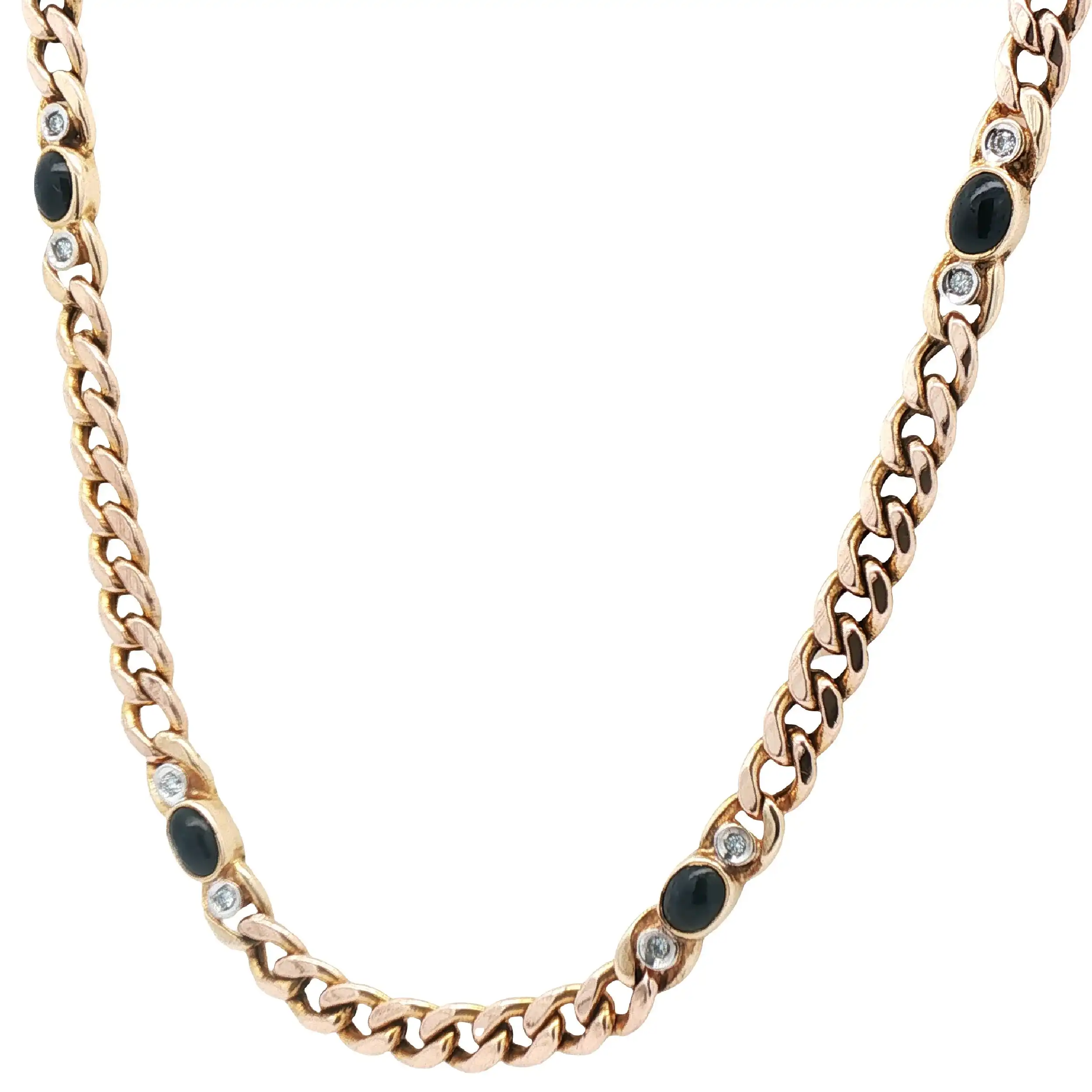 Panzerkette Gelbgold mit Saphiren und Brillanten Panzerkette Gelbgold mit Saphiren und Brillanten