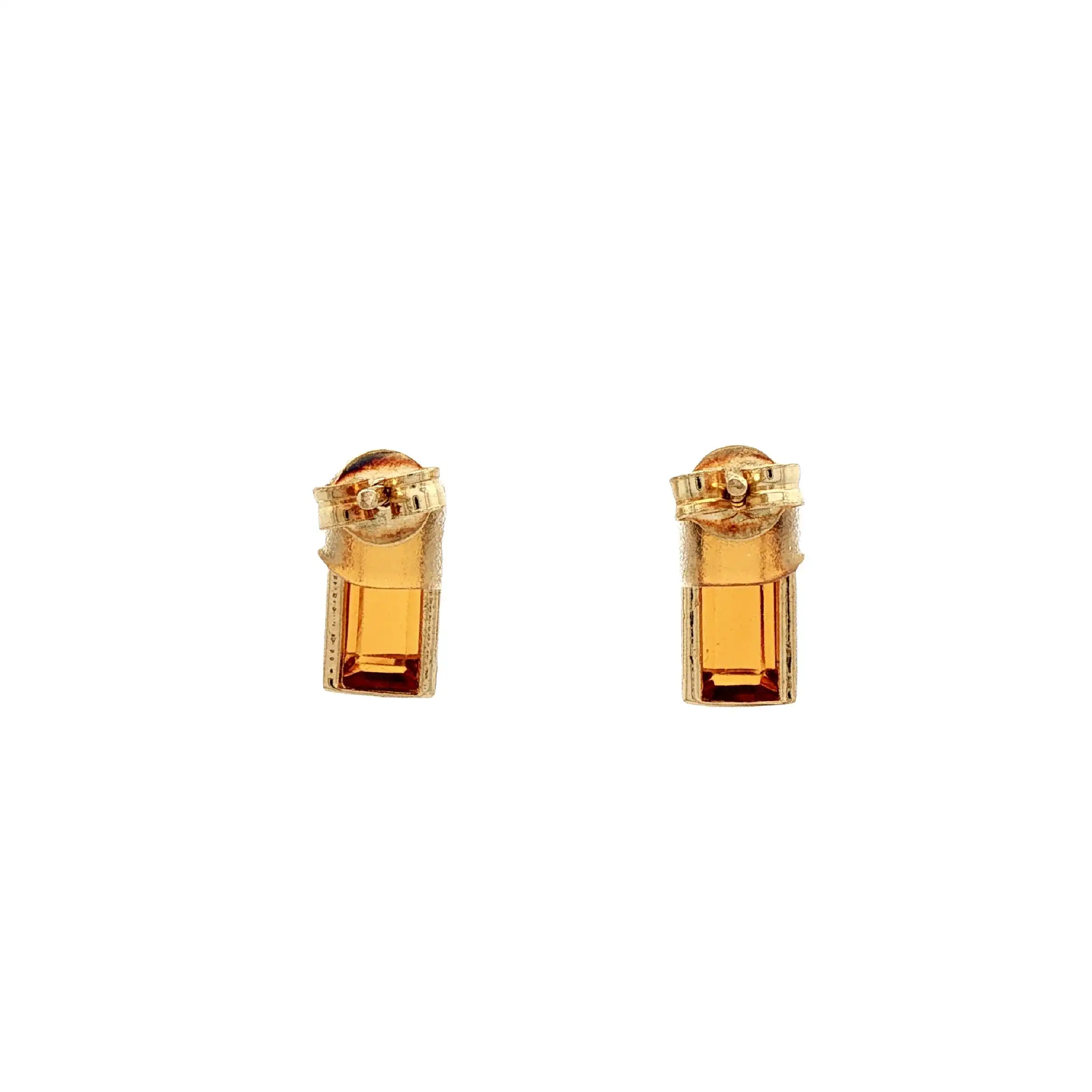 Ohrstecker Gelbgold mit orangem Farbstein