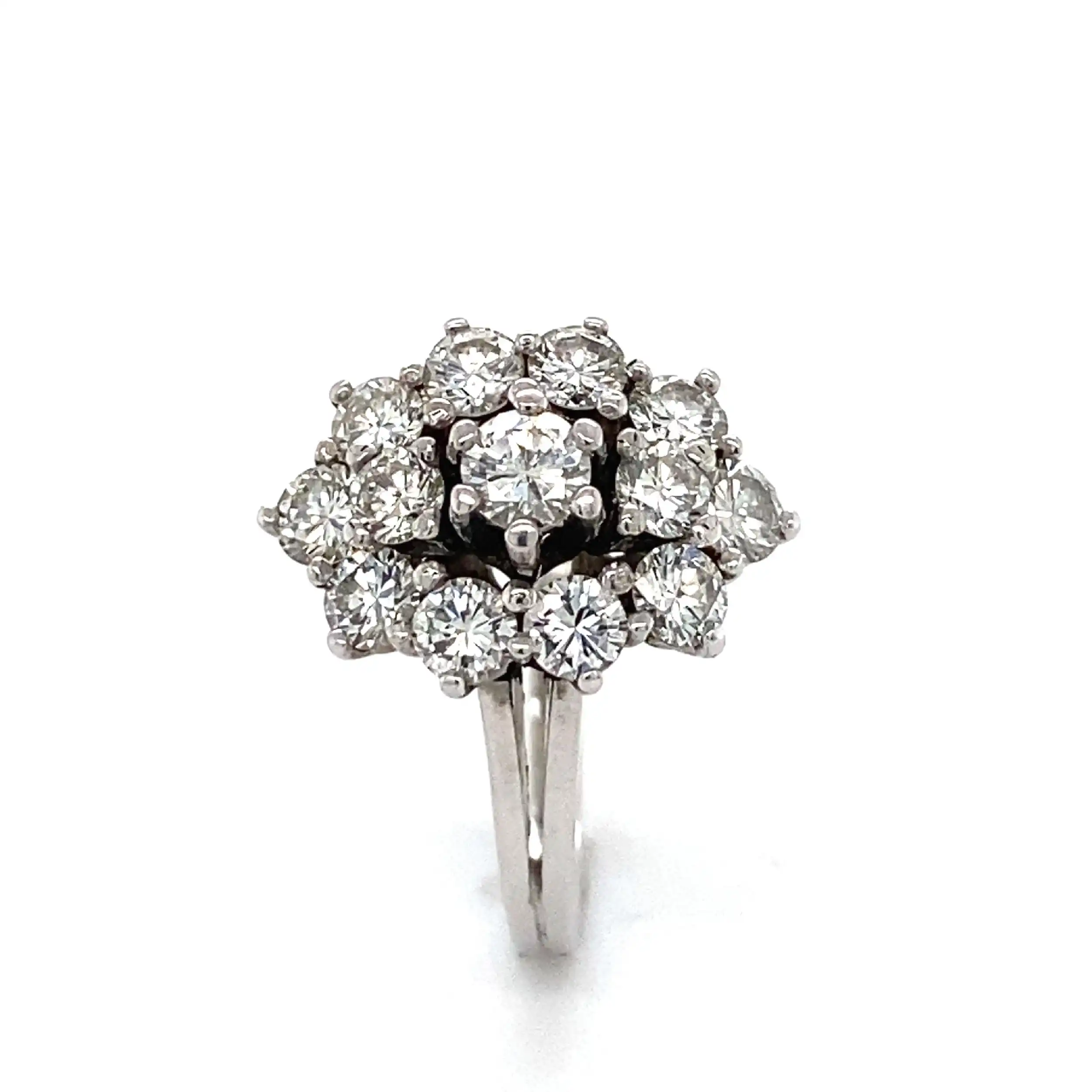 Ring Weißgold mit Brillanten, graviert mit 1,53 ct.