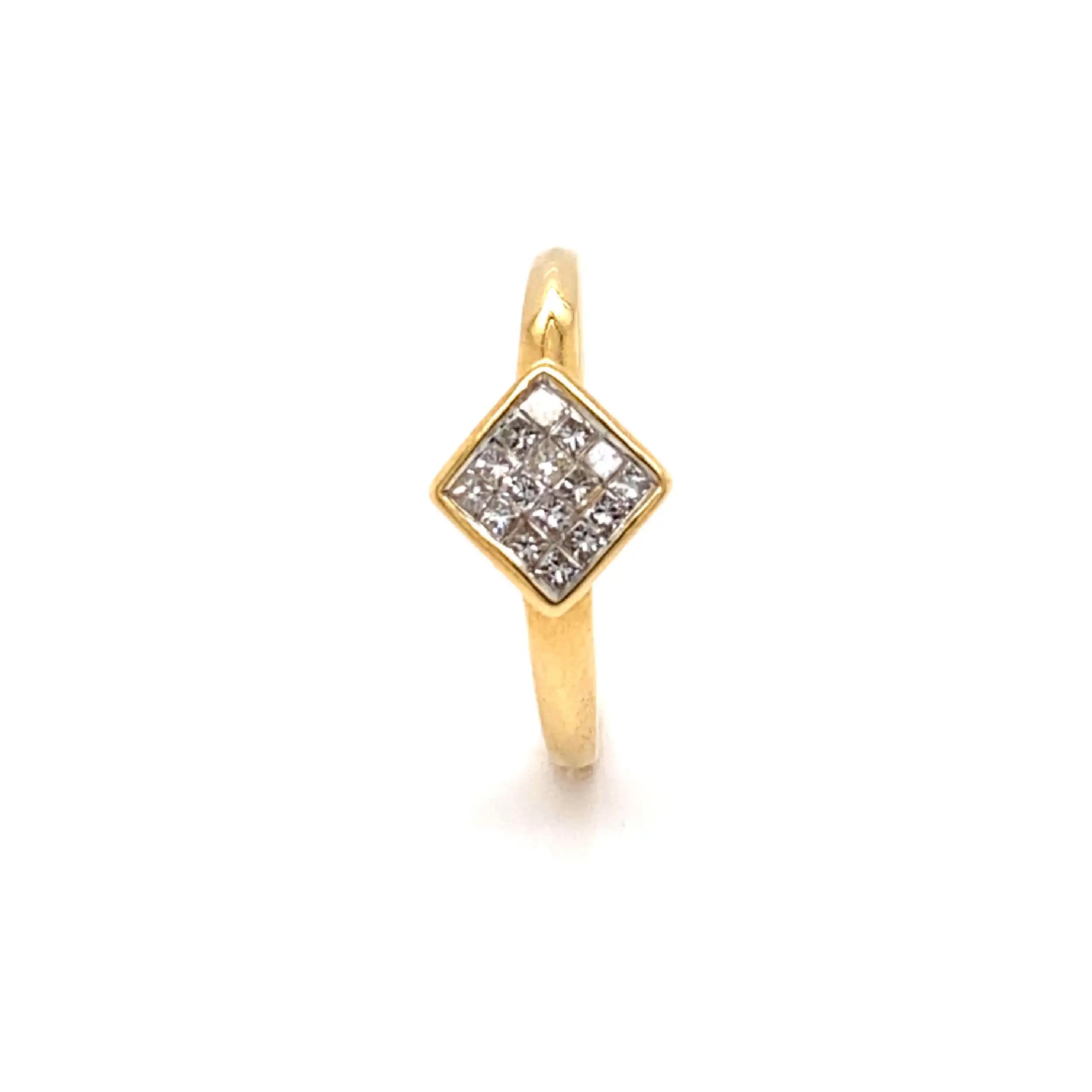 Ring Gelbgold mit Diamanten in Princes-Cut, graviert mit 0,25ct Ring Gelbgold mit Diamanten in Princes-Cut, graviert mit 0,25ct