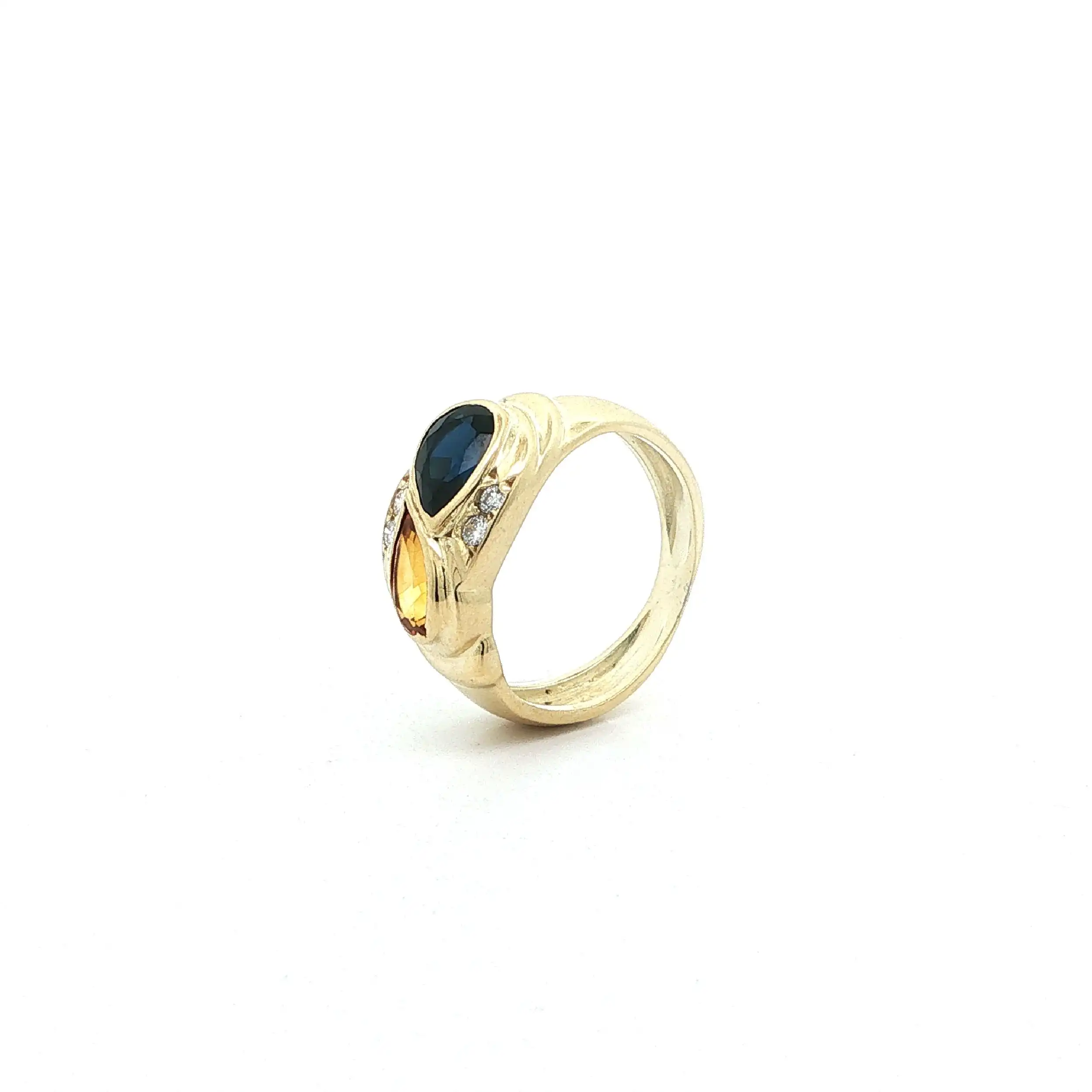 Ring Gelbgold mit Saphiren & Brillanten Ring Gelbgold mit Saphiren & Brillanten