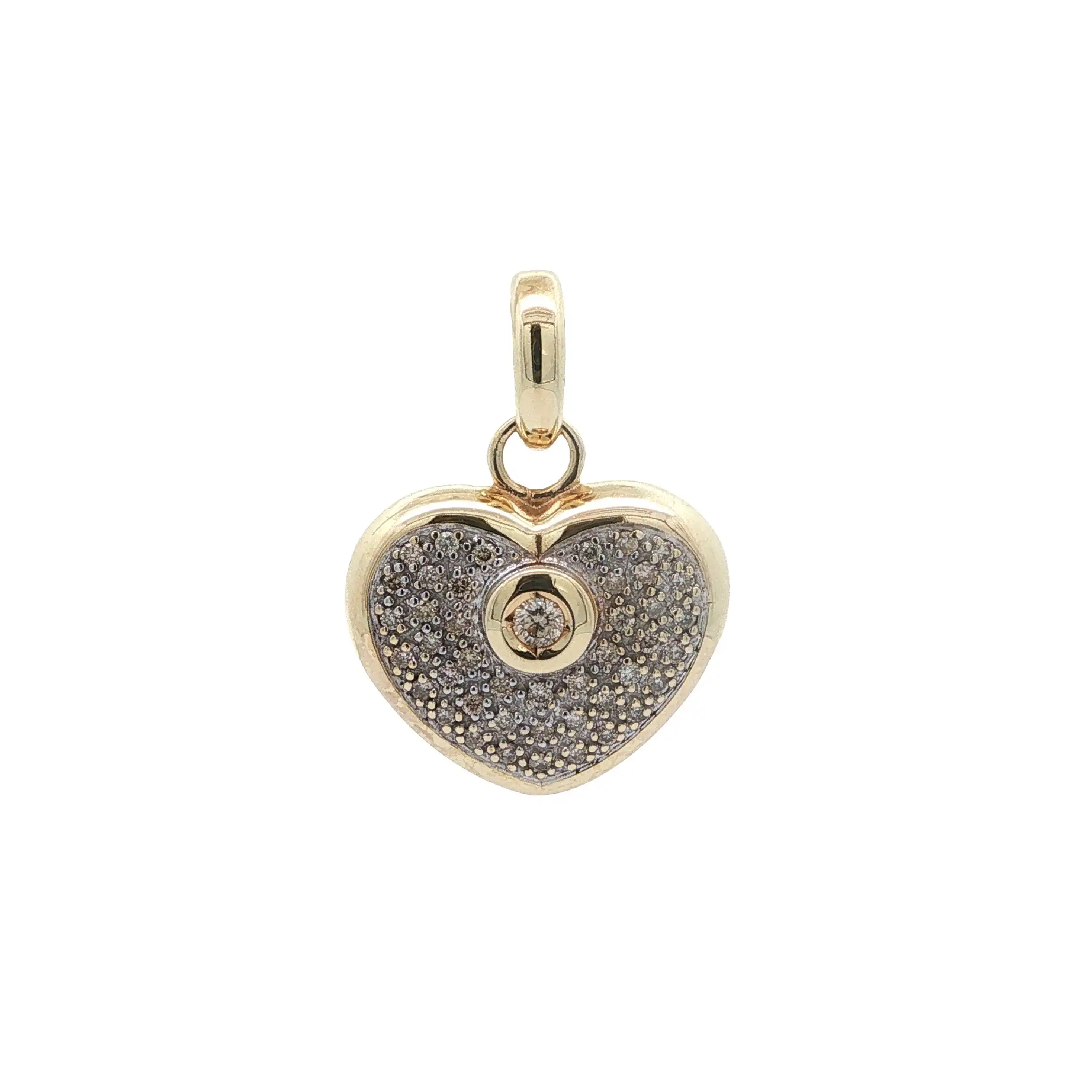 Anhänger/ Clip Bicolor Herz mit Brillanten