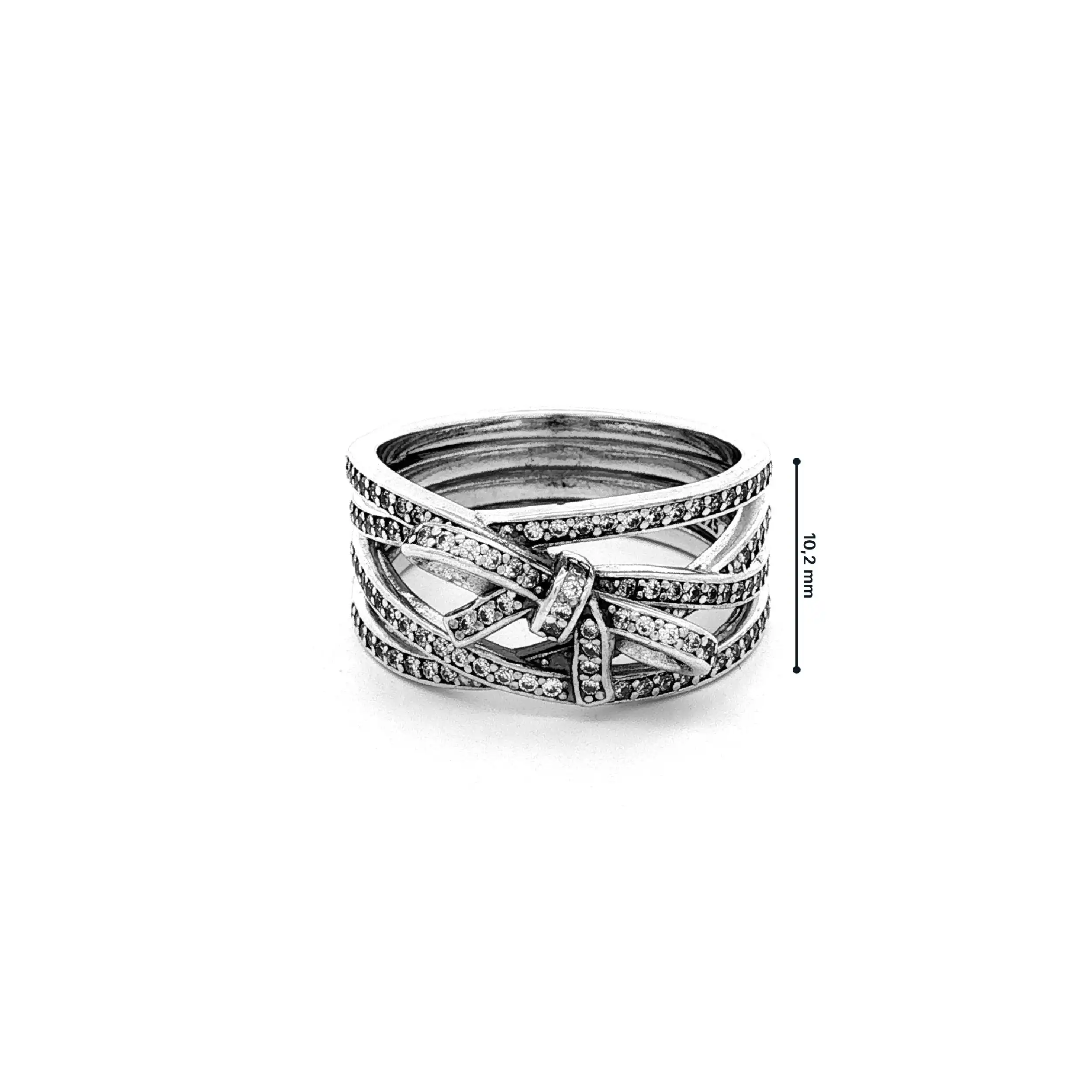 Ring Silber mit Schleife und Zirkonia