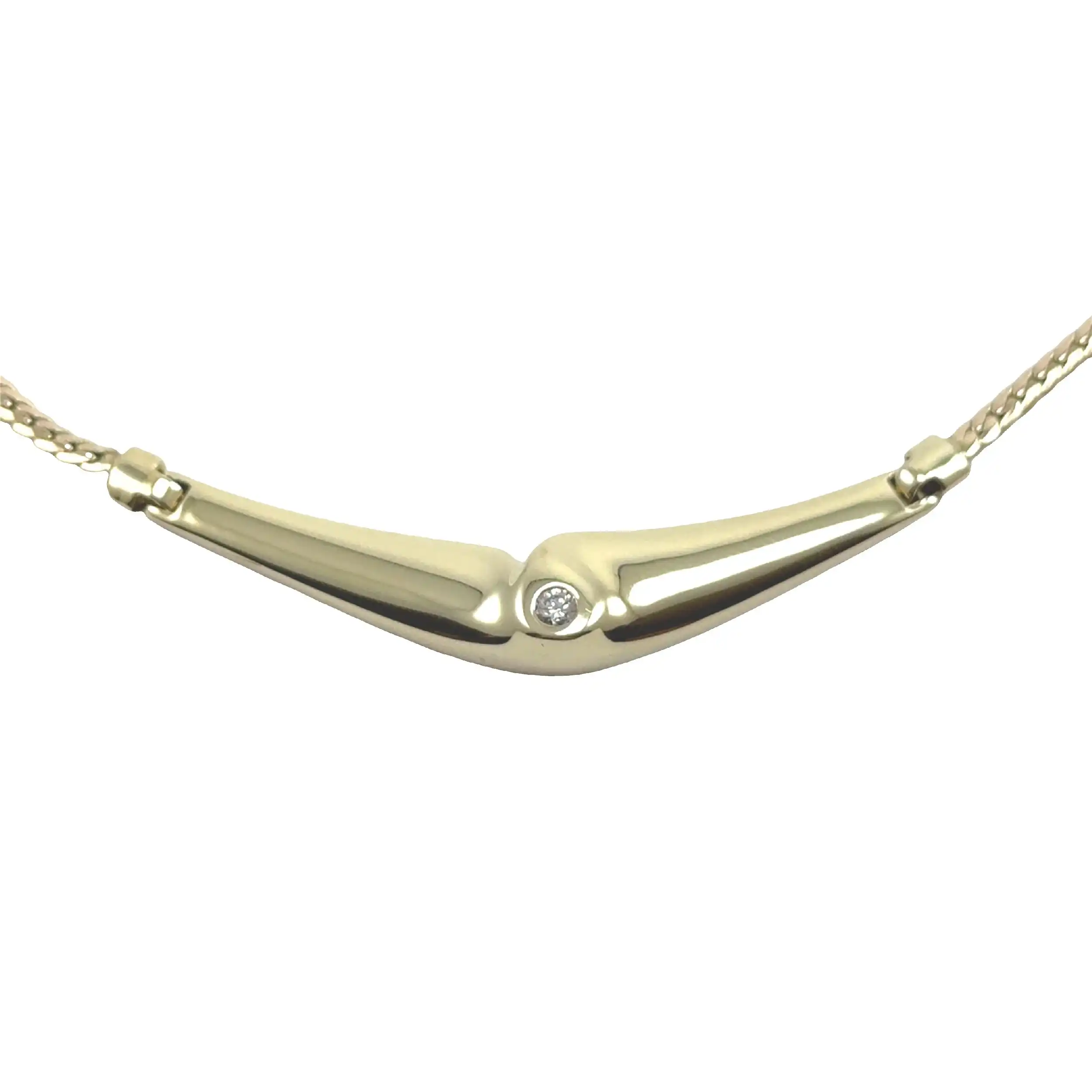Panzercollier Gelbgold mit Brillant