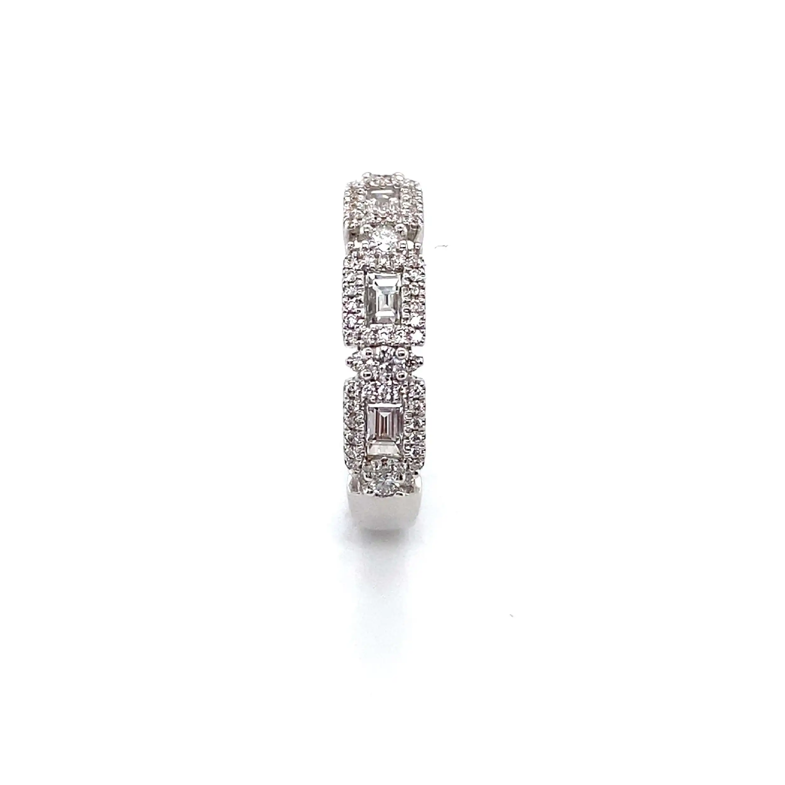 Ring Weißgold mit Brillanten und Baguette Diamanten Ring Weißgold mit Brillanten und Baguette Diamanten