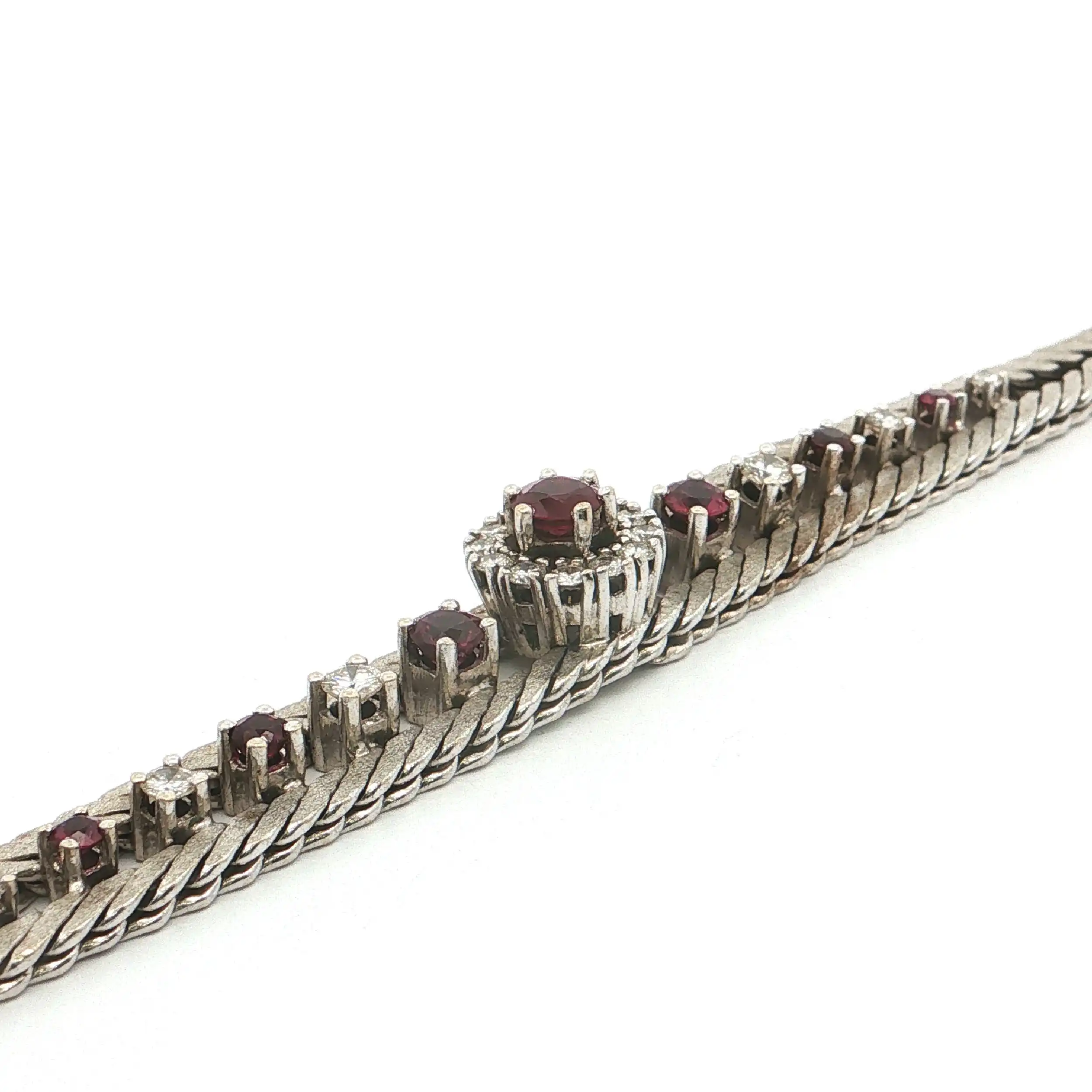Armband Weißgold mit Brillanten und Rubinen