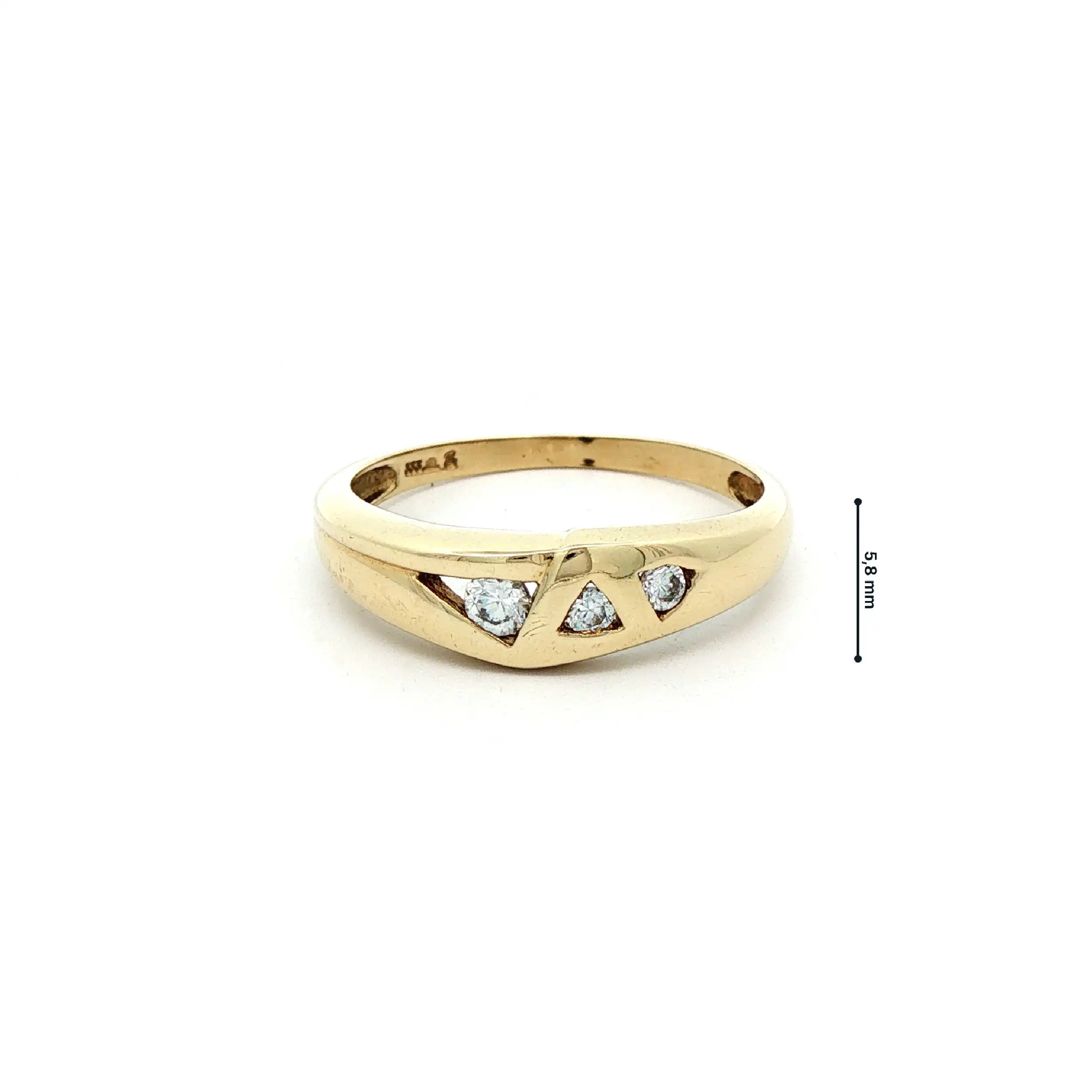 Ring Gelbgold mit 3 Zirkonia
