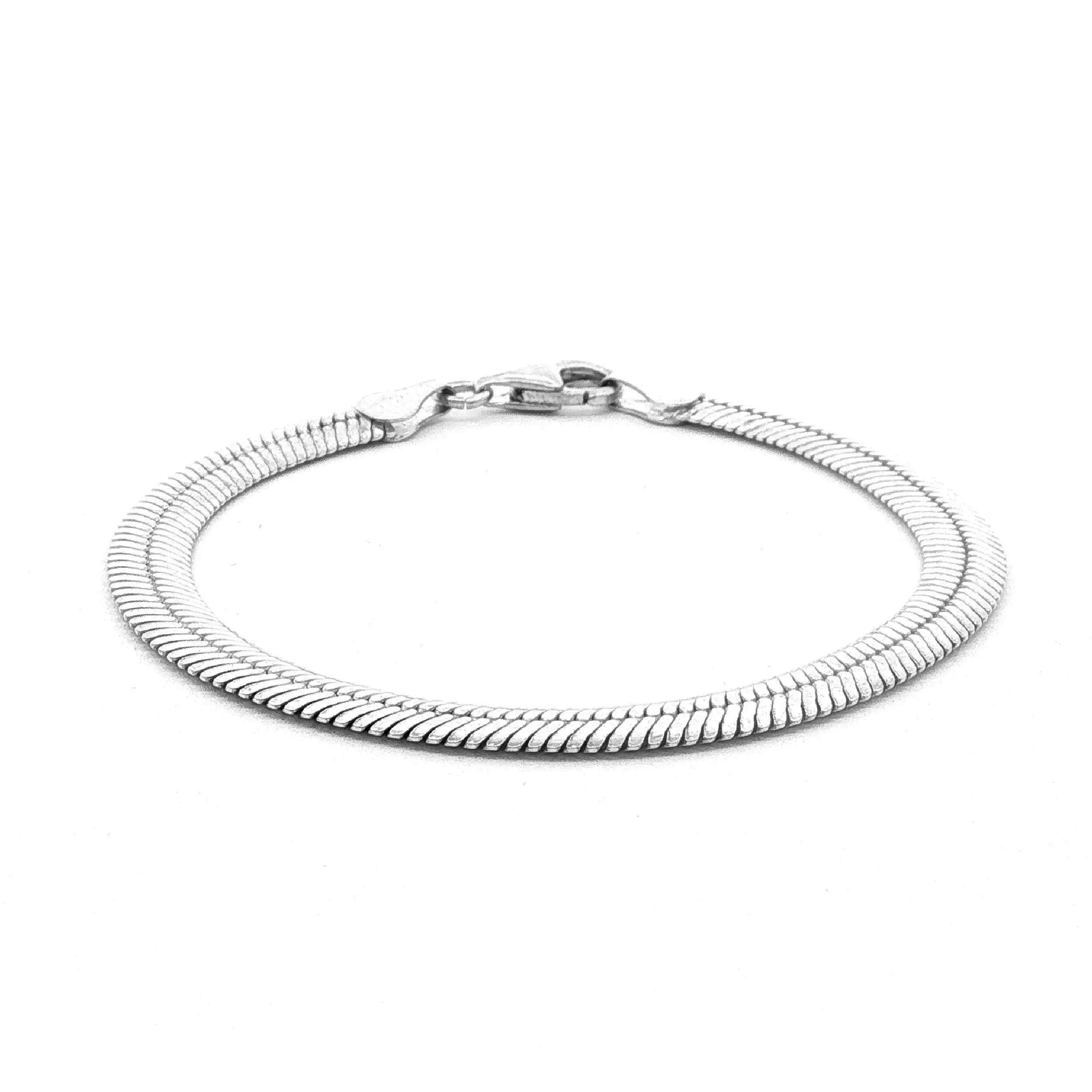 Schlangenarmband flach Silber