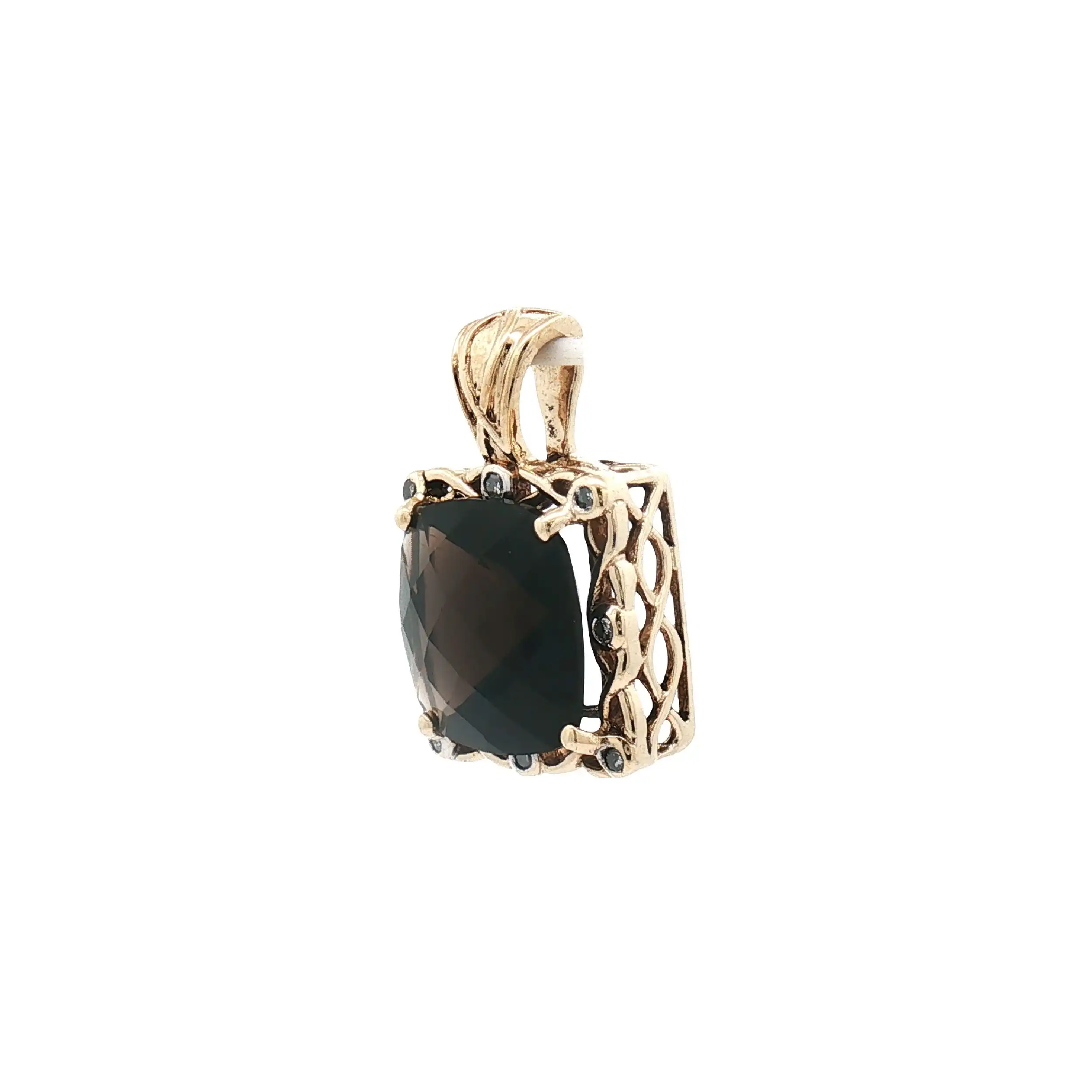 Anhänger Bicolor mit Rauchquarz und Diamanten