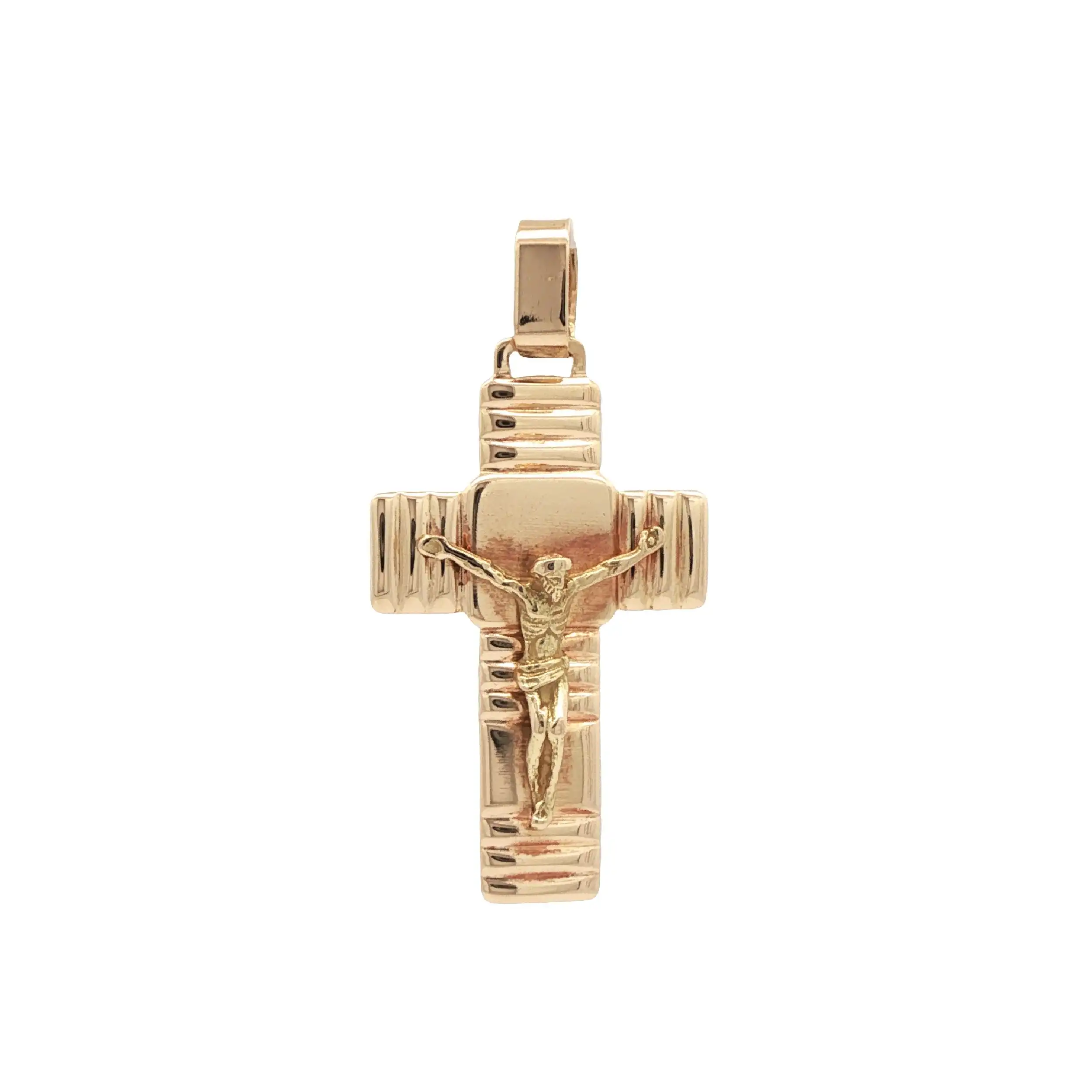Kreuzanhänger Gelbgold mit Corpus Christi