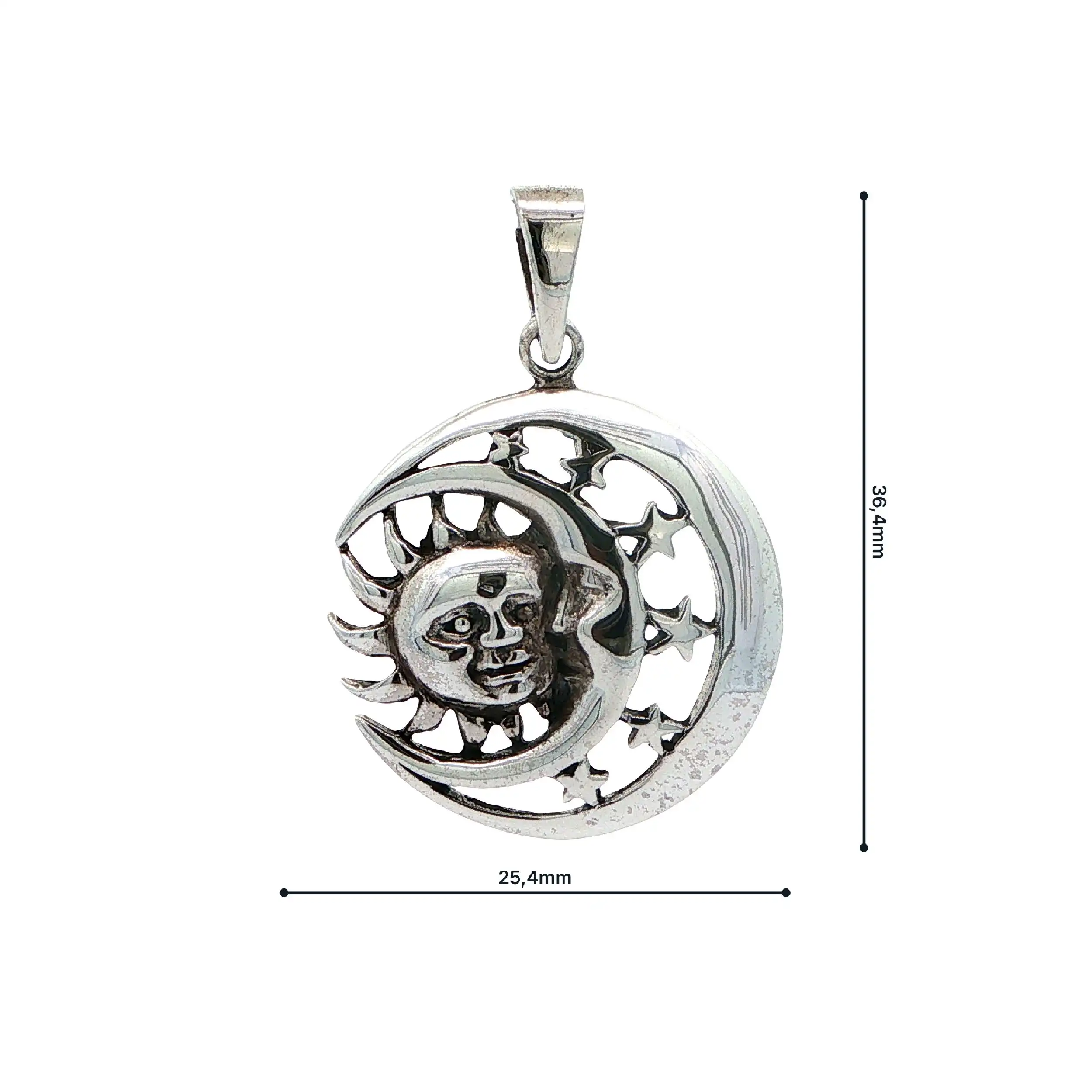 Anhänger Silber Sonne, Mond & Sterne