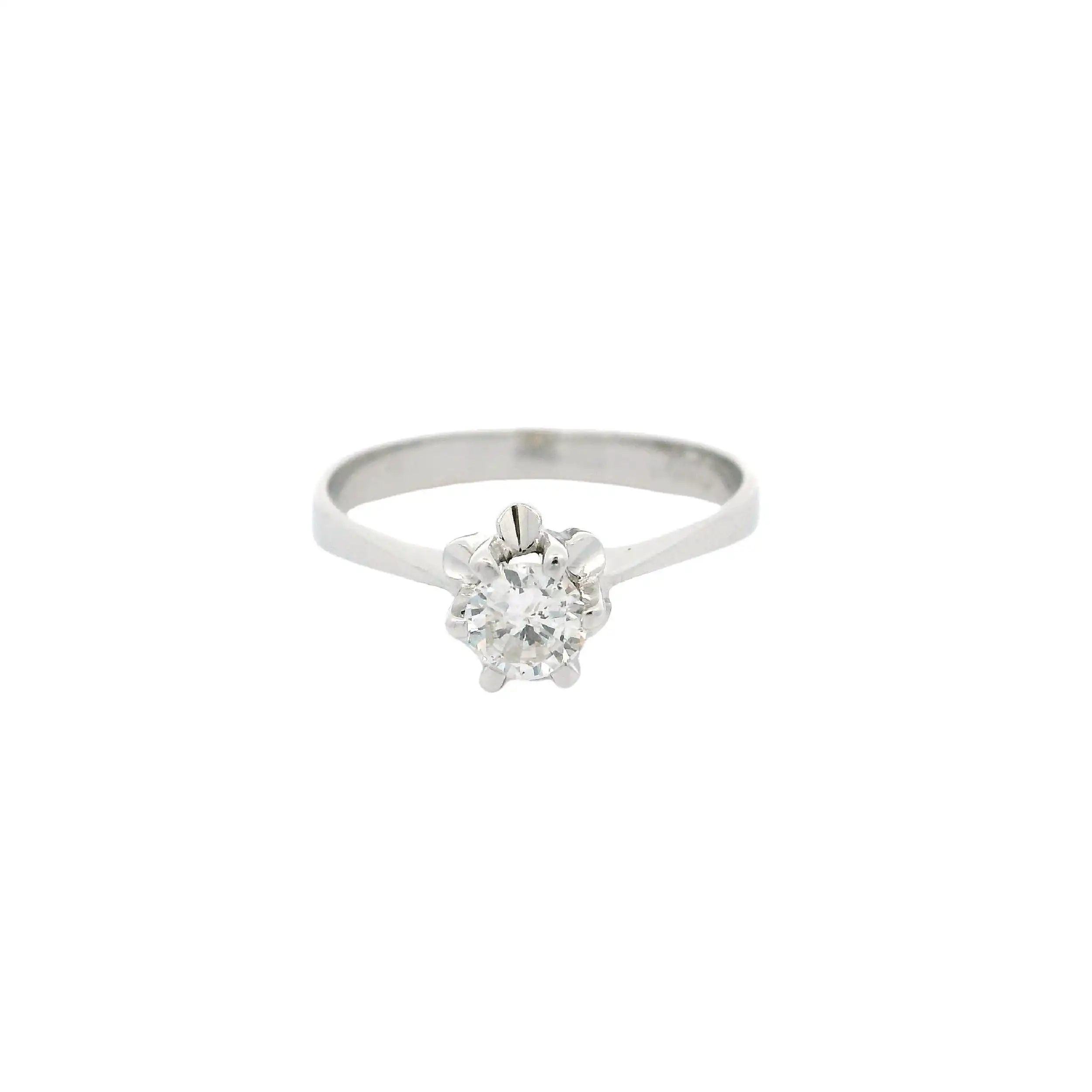 Ring Weißgold mit Brillant, graviert mit 0,27ct. Ring Weißgold mit Brillant, graviert mit 0,27ct.