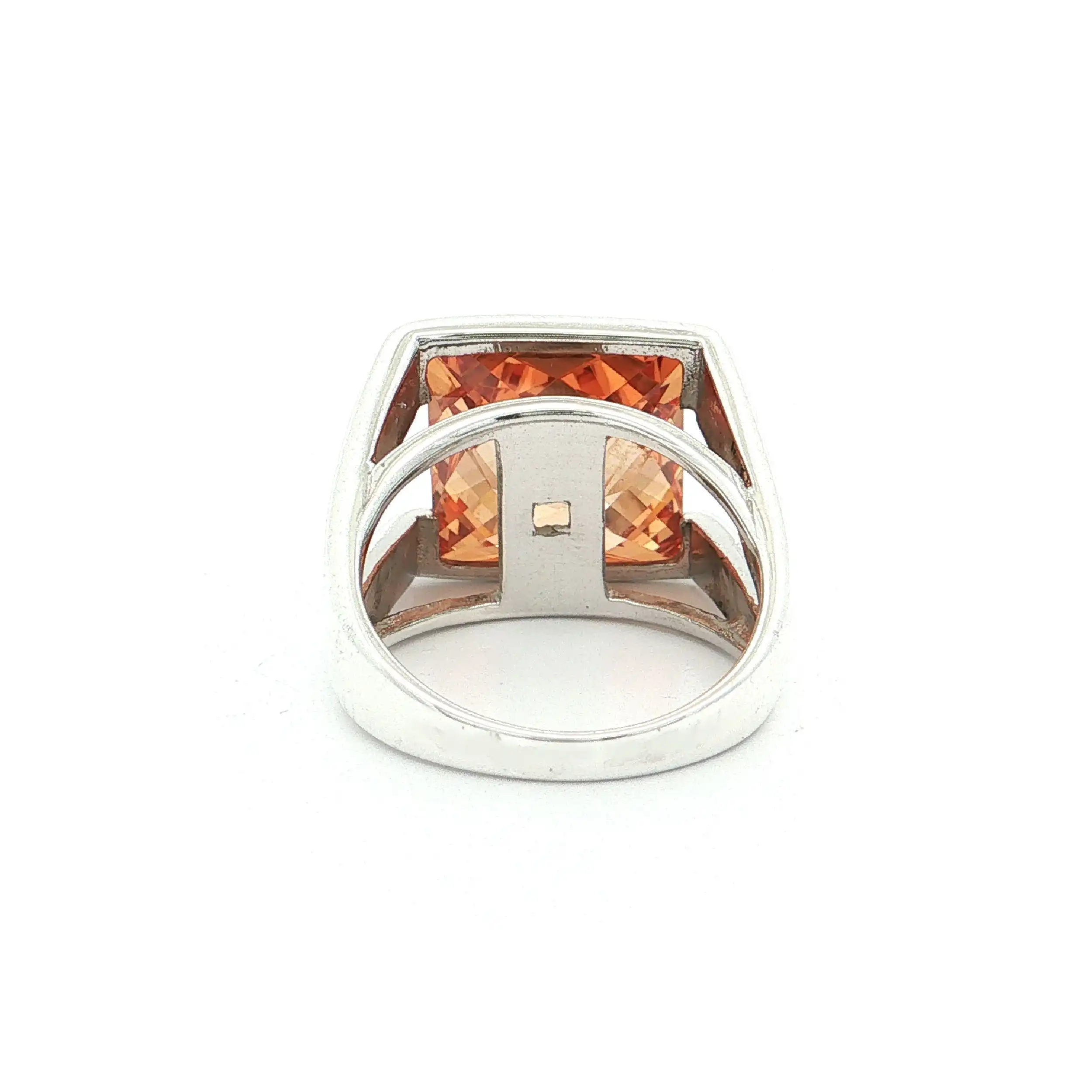 Ring Silber mit orangenem Farbstein