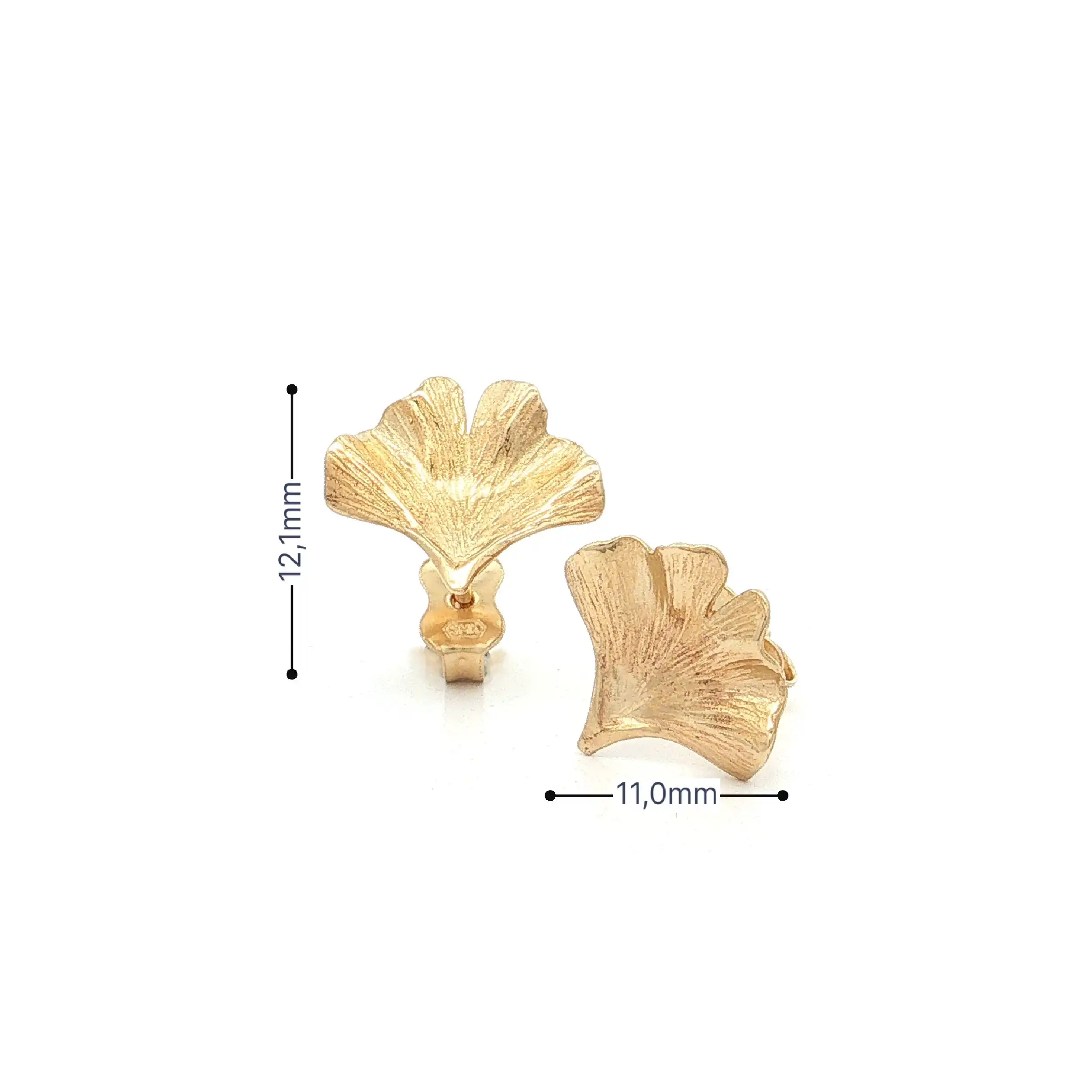 Ohrstecker Gelbgold "Ginkoblatt"