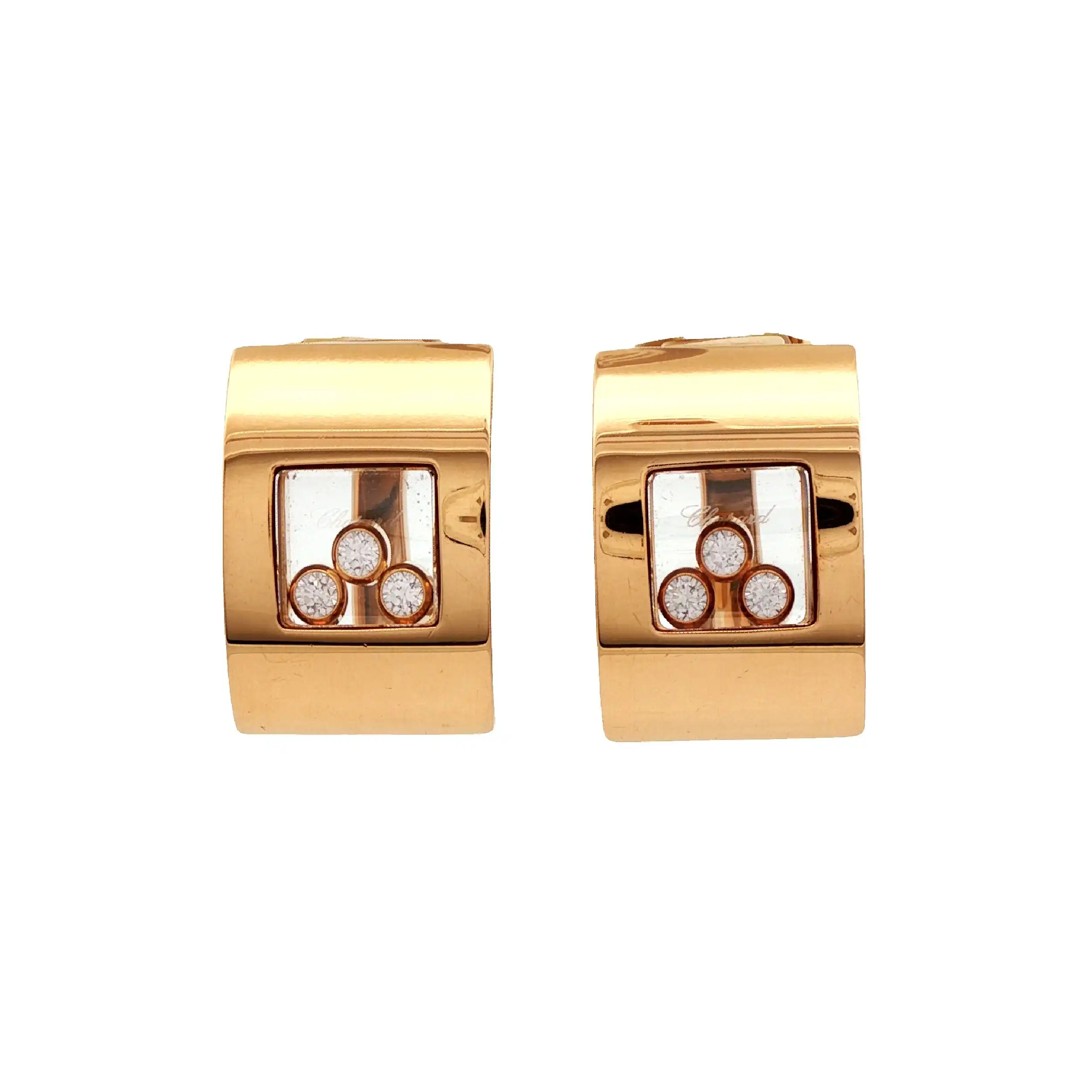 Ohrringe Gelbgold Chopard Happy Diamond Steckclips mit 6 Brillanten mit Box Ohrringe Gelbgold Chopard Happy Diamond Steckclips mit 6 Brillanten mit Box