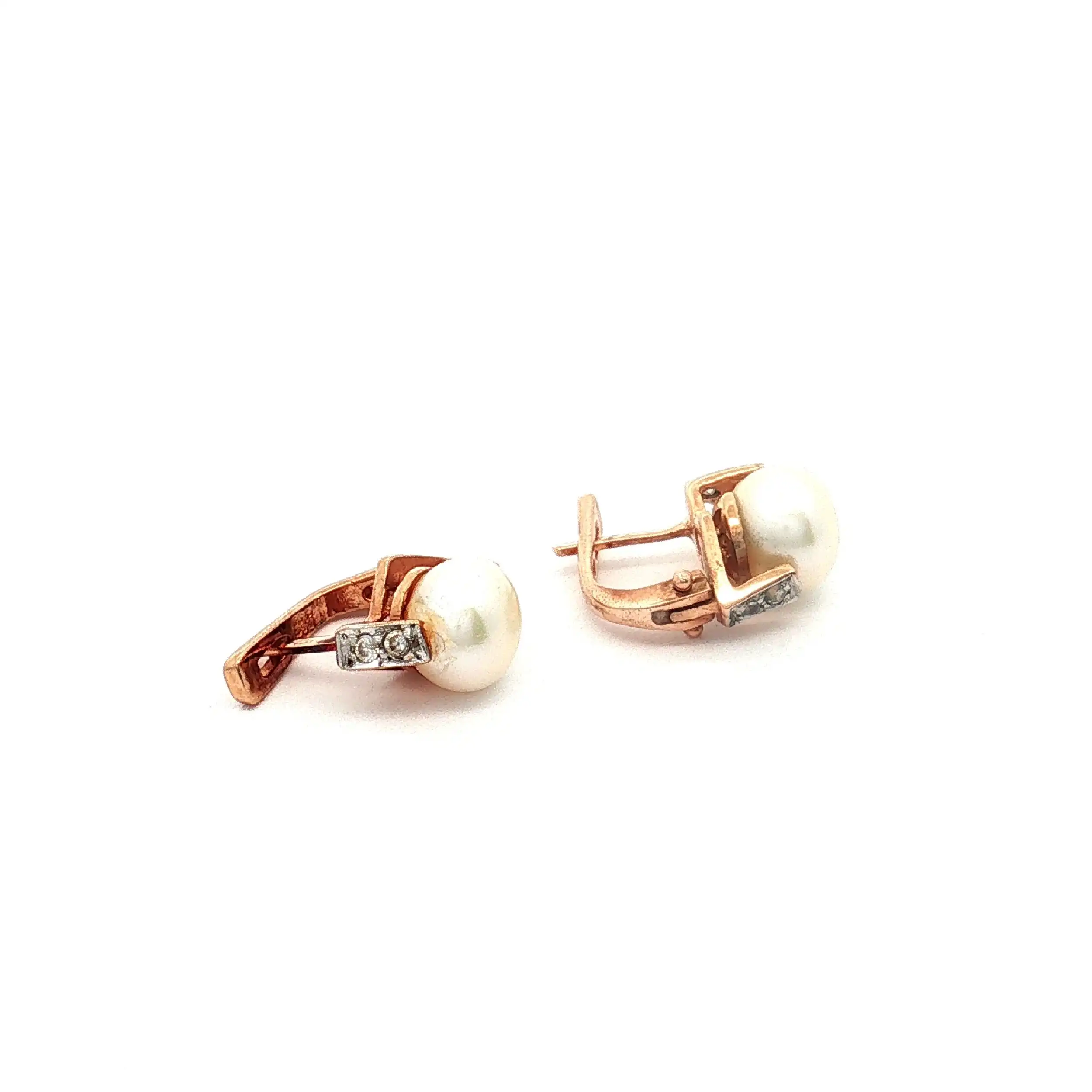 Ohrringe Gelbgold mit Perlen und Zirkonia Ohrringe Gelbgold mit Perlen und Zirkonia