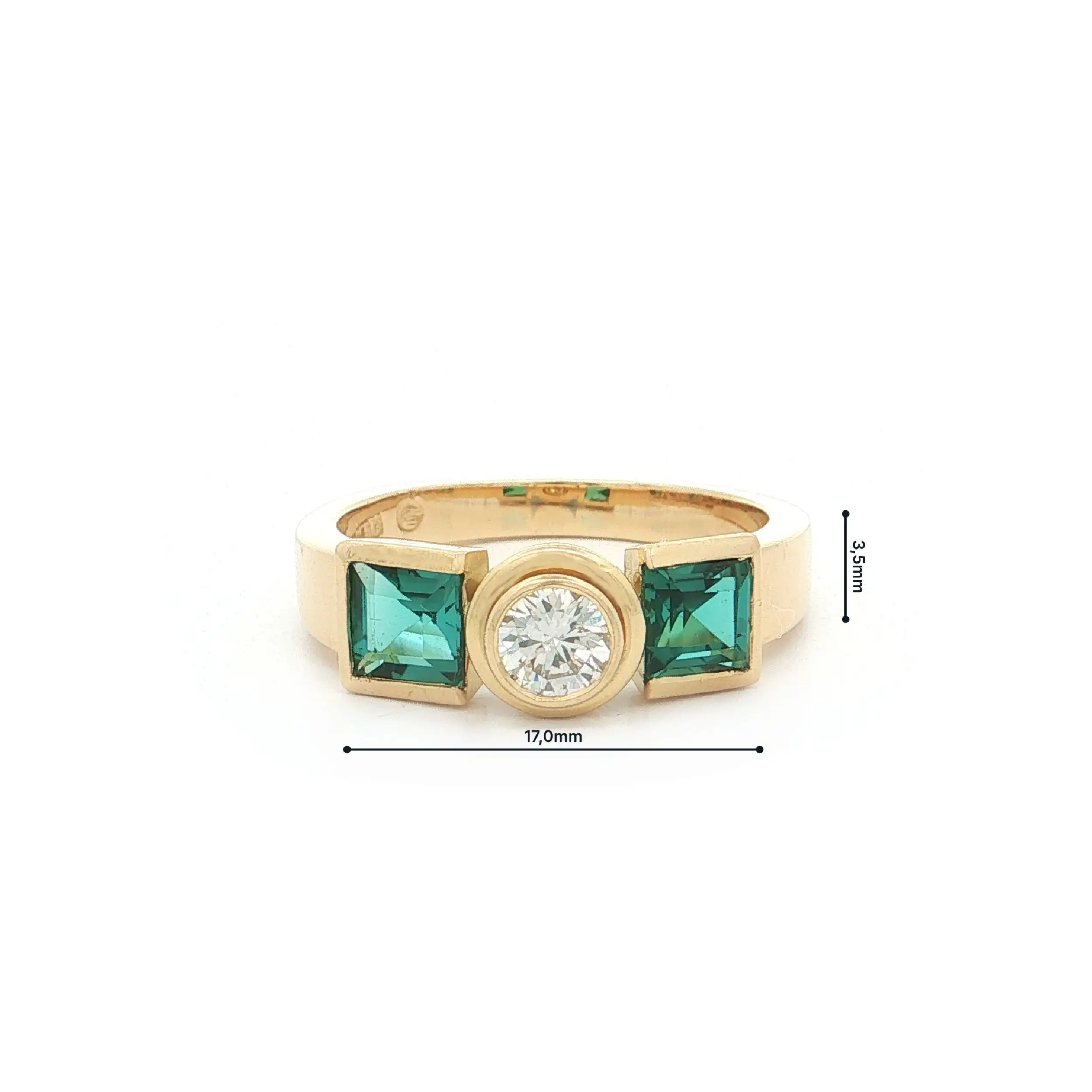 Ring Gelbgold mit Brillant und Turmalinen