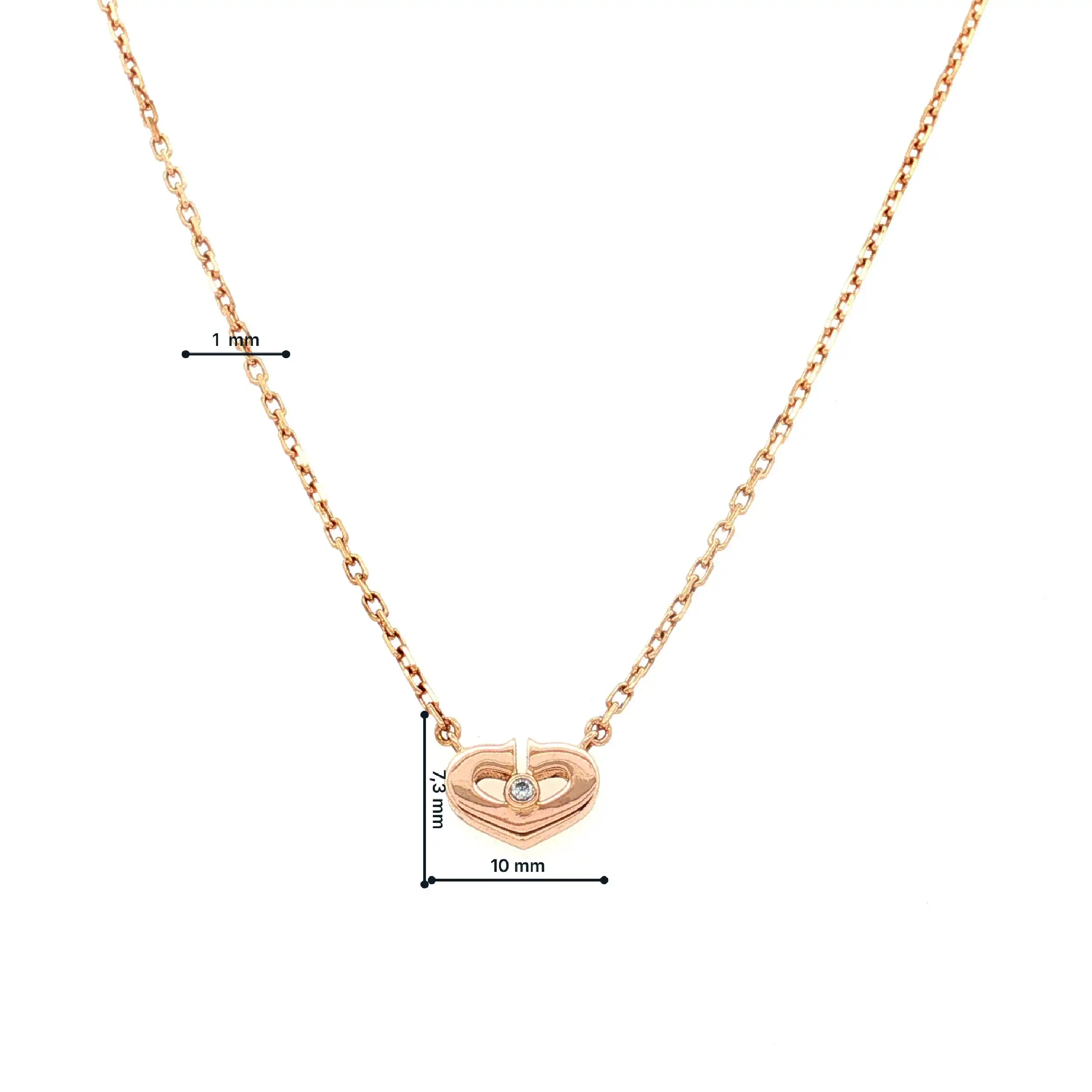 Collier Rotgold Cartier C-Heart mit Brillant Solitär