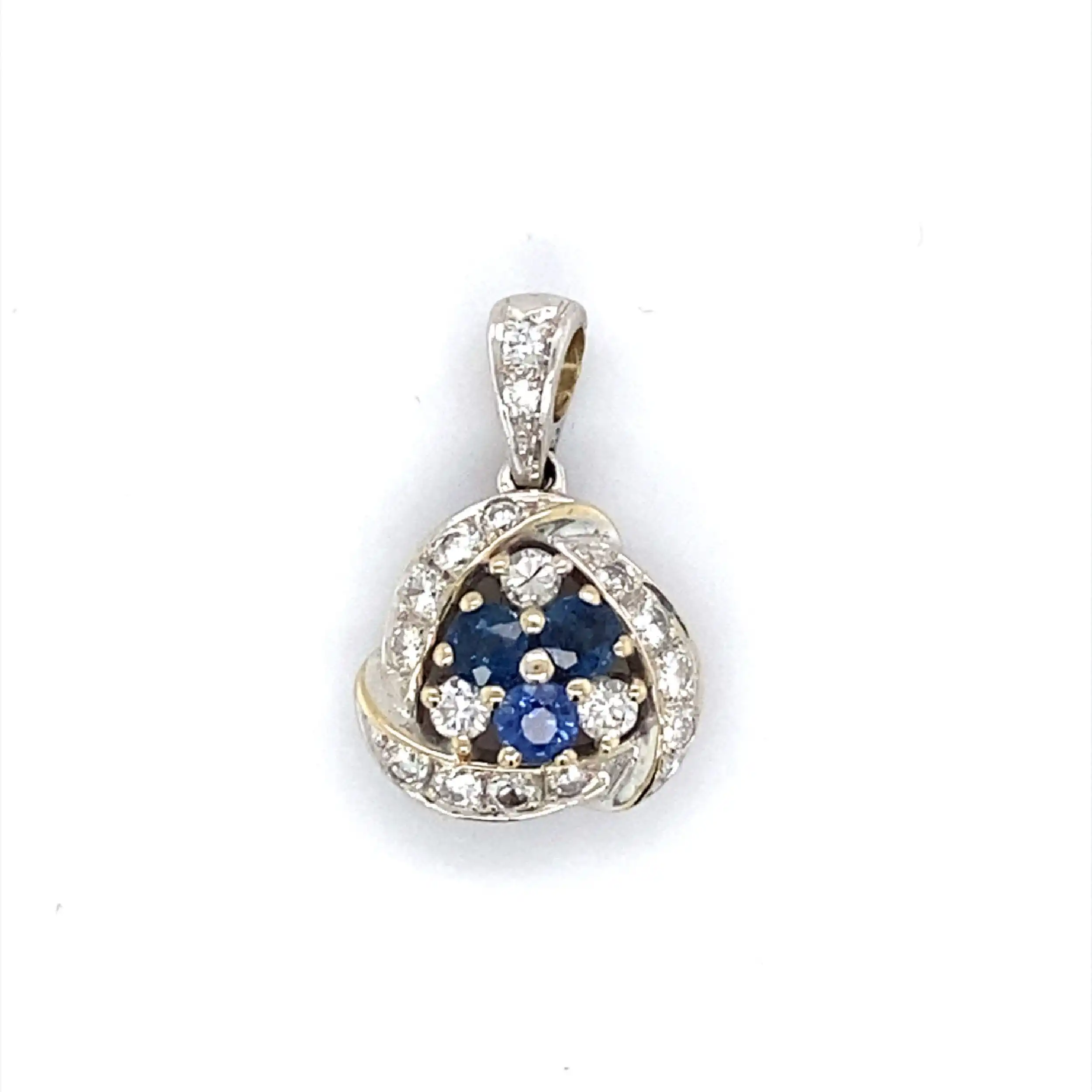 Anhänger Weißgold mit Brillanten und blauen Farbsteinen Anhänger Weißgold mit Brillanten und blauen Farbsteinen
