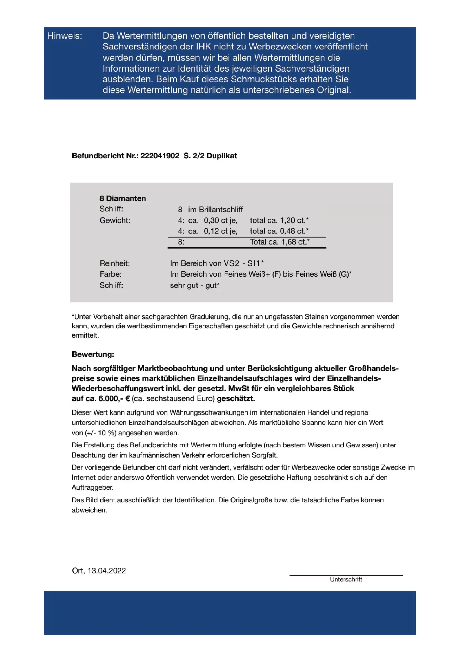 Ring Weißgold mit Saphir und Brillanten, mit Expertise von EPL