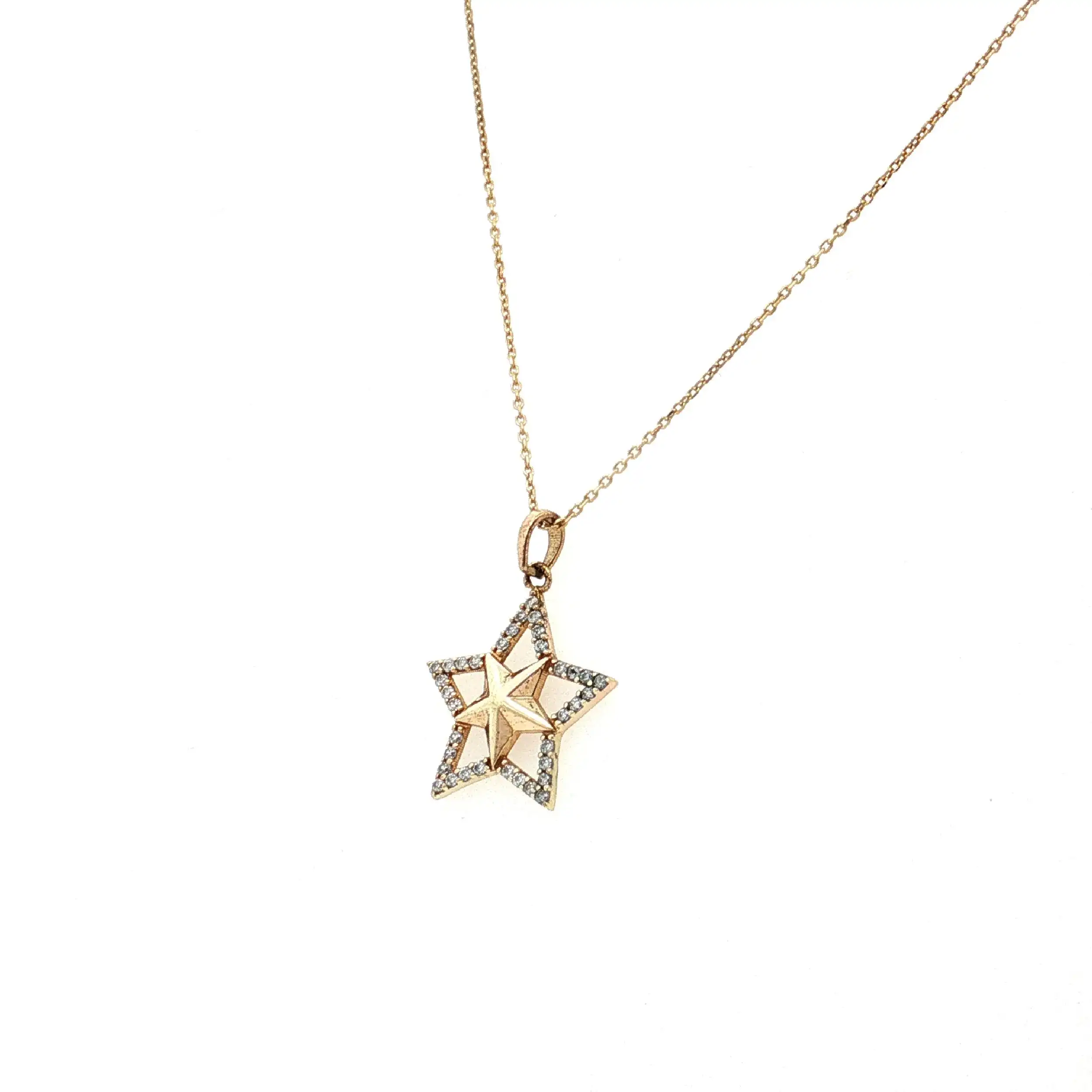 Kette mit Anhänger Gelbgold Stern Zirkonia Kette mit Anhänger Gelbgold Stern Zirkonia