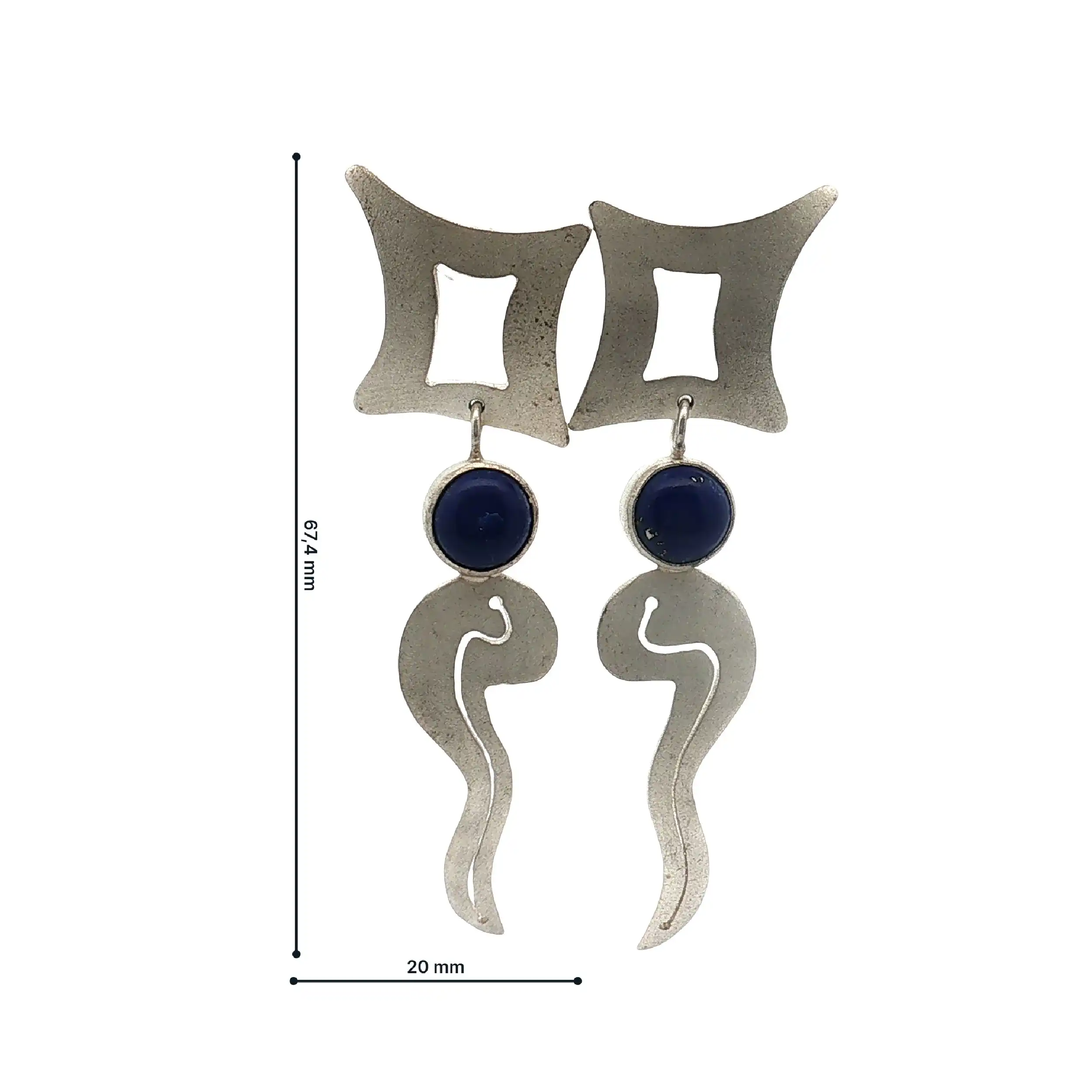 Paar Ohrstecker Silber mit Lapislazuli