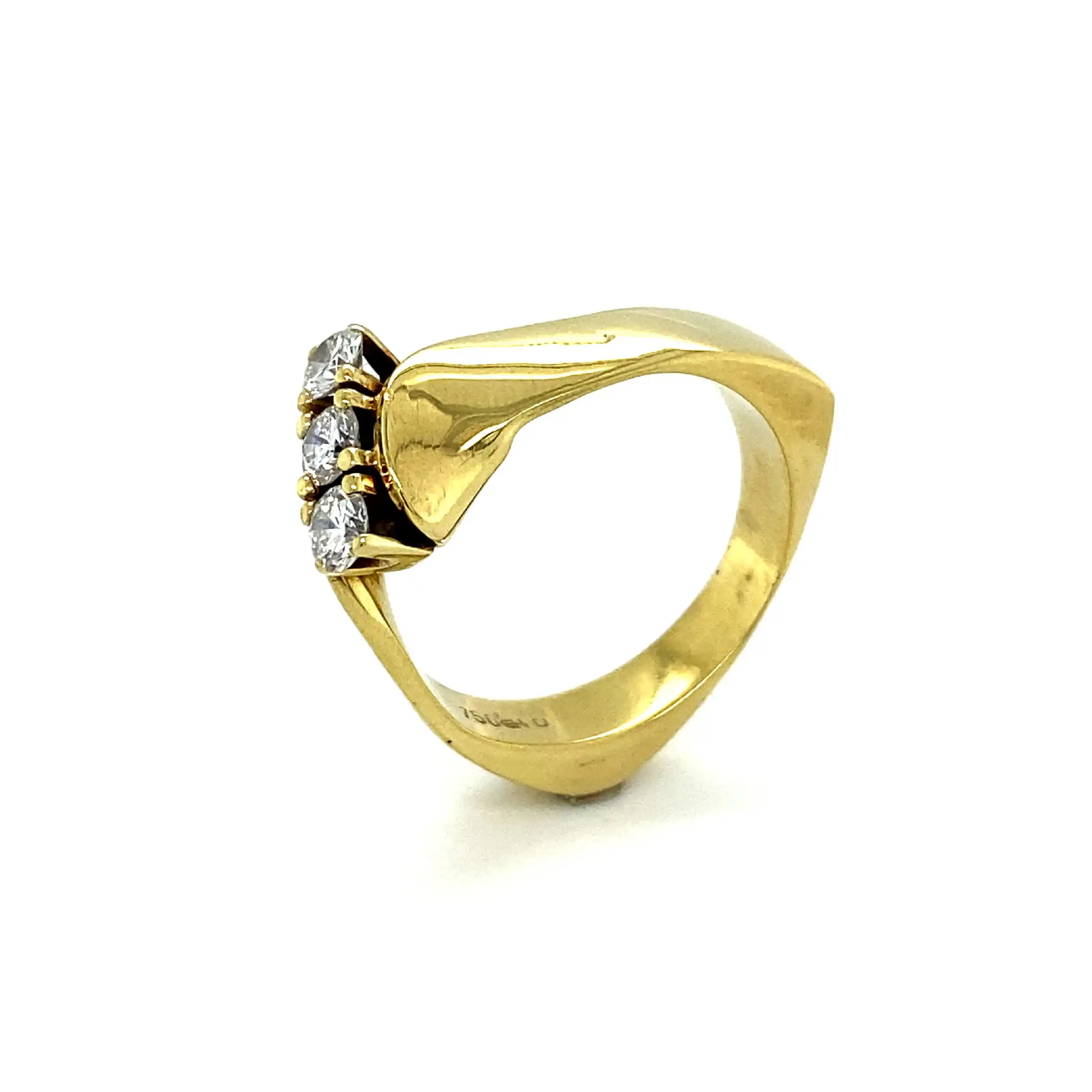 Ring Gelbgold mit Brillanten, graviert mit 0,51ct Ring Gelbgold mit Brillanten, graviert mit 0,51ct