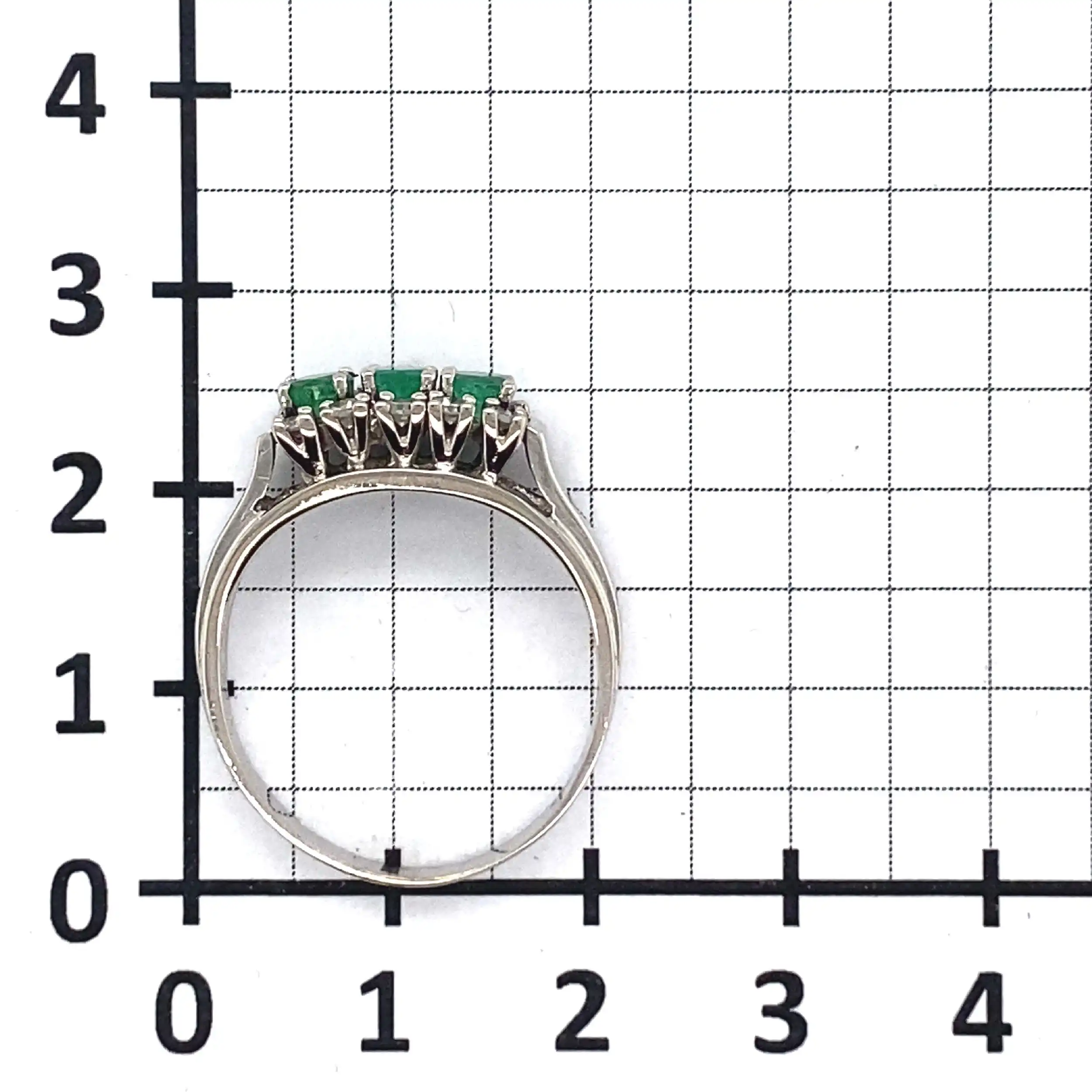 Ring Weißgold mit Smaragden & Diamanten