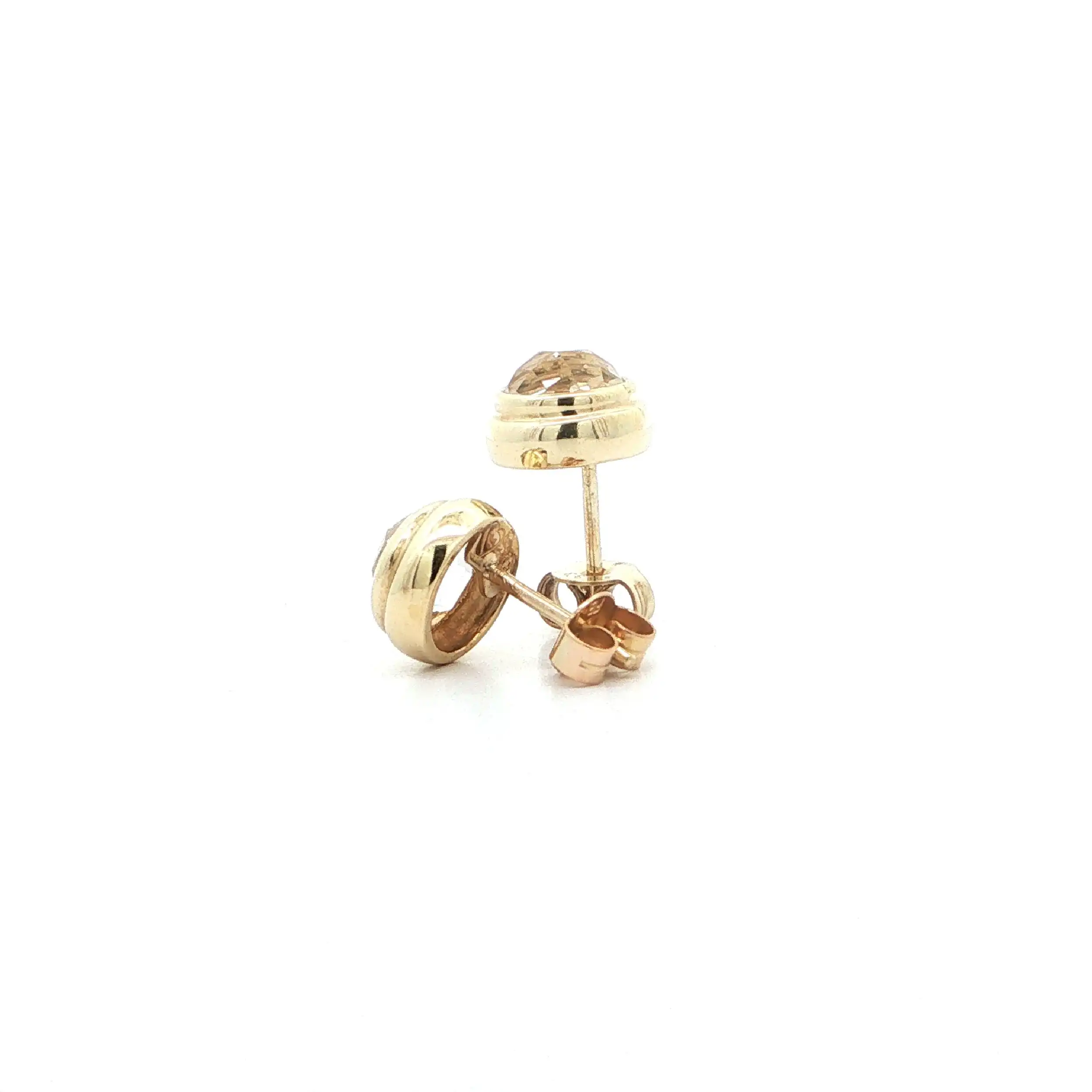 Ohrstecker Gelbgold mit Bergkristall Ohrstecker Gelbgold mit Bergkristall